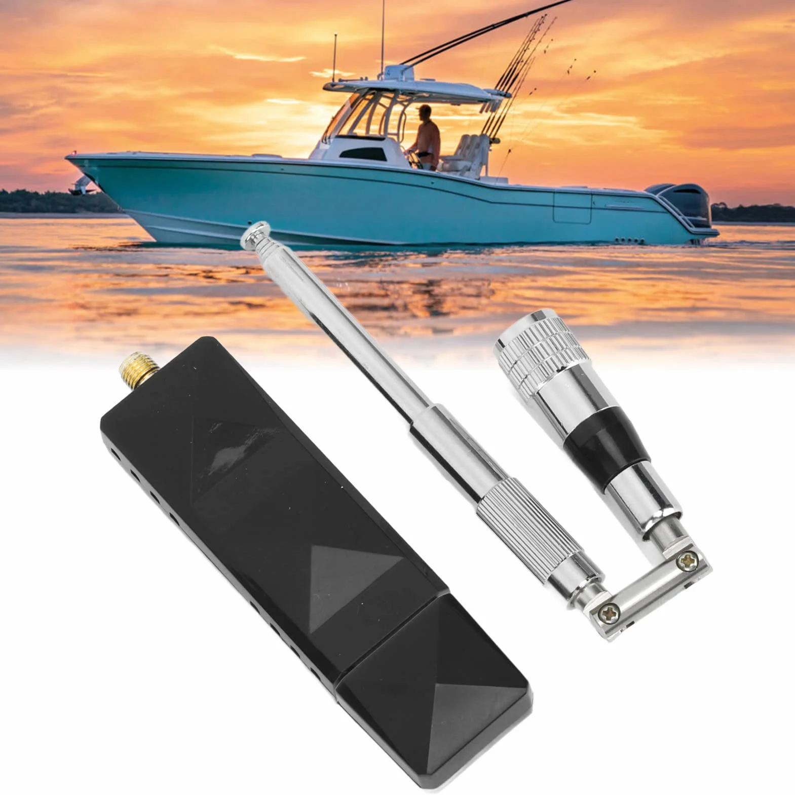 Yctze Ricevitore AIS a Doppio Canale Uscita USB con Antenna per Barche Marine ABS Portatile Pieghevole Acciaio Inossidabile