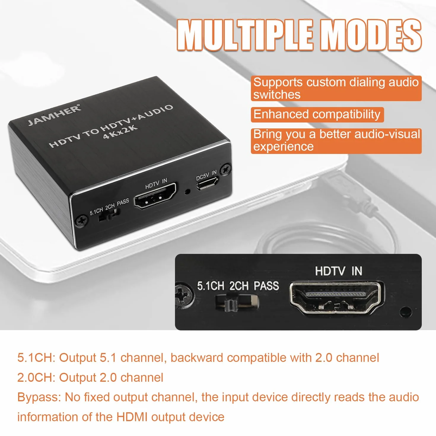 4K HDMI Audio Extractor Optical SPDIF 3.5mm Stereo Audio Splitter Convertitore Blu-ray DVD HD TV