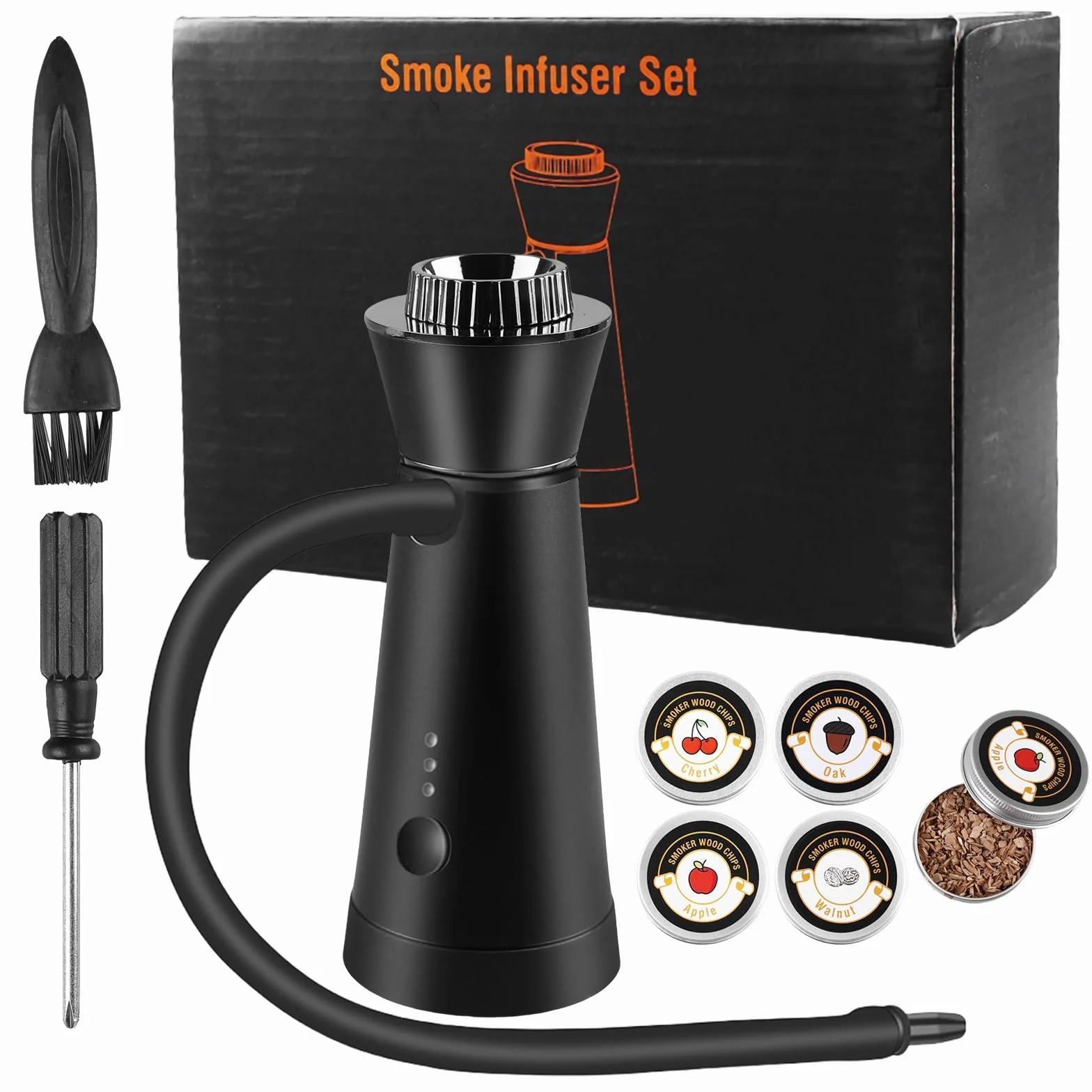 Kit Per Affumicatore Per Cocktail, Pistola Per Fumare, Generatore Di Fumo, Affumicatore Da Cucina, Affumicatore Portatile Con 4 Tipi Di Trucioli Di Legn, Per Whisky, Bevande, Bourbon, Bistecche
