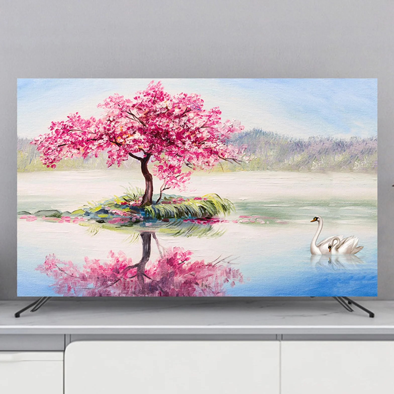 Copertura Antipolvere per TV Universale Tessuto Elastico 32-80 Pollici 46-48 Pollici Rosa
