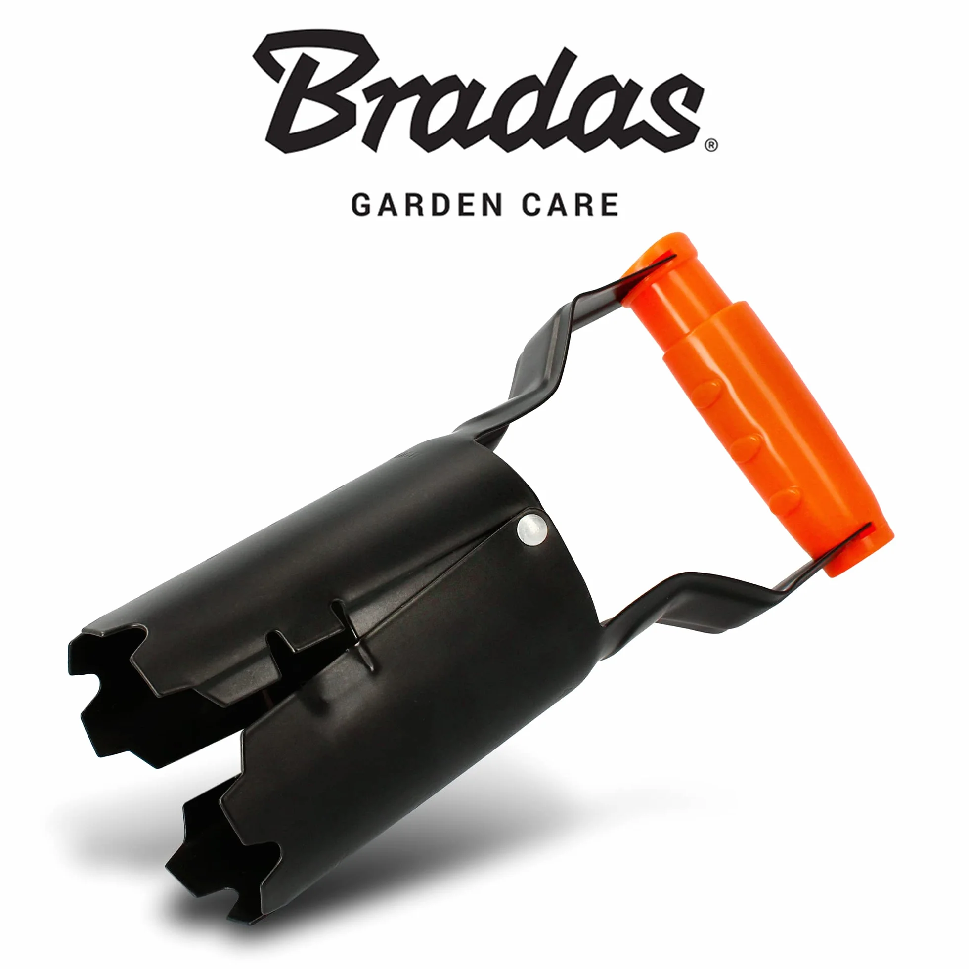BRADAS® - Piantana per bulbi di fiori DE LUXE, Ø 6 cm-9 cm, automatica per piante a cipolla in acciaio con meccanismo automatico e scala di profondità, manico automatico, attrezzi da giardino