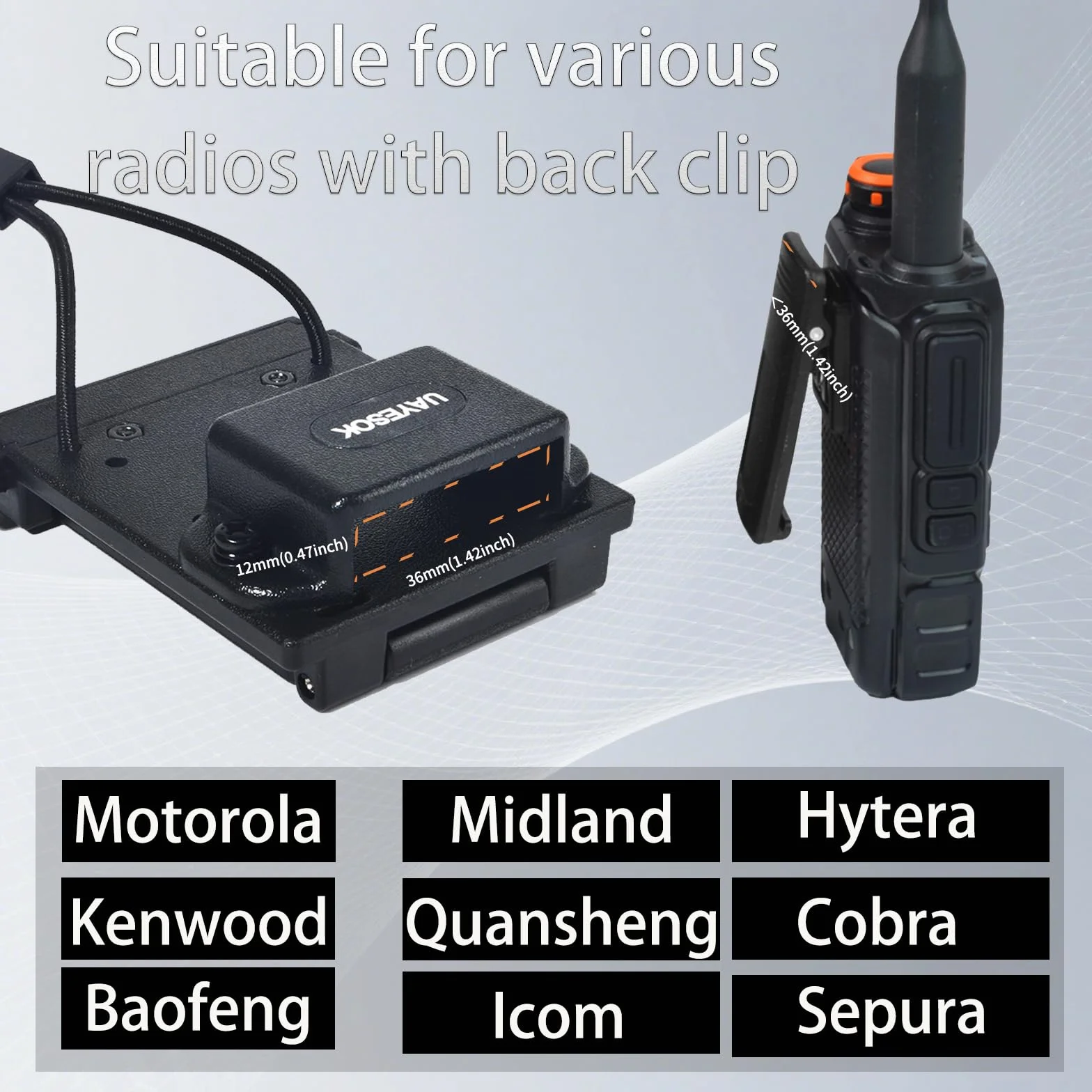 Motorola UAYESOK Supporto per radio MOLLE a sgancio rapido e clip da cintura per walkie talkie