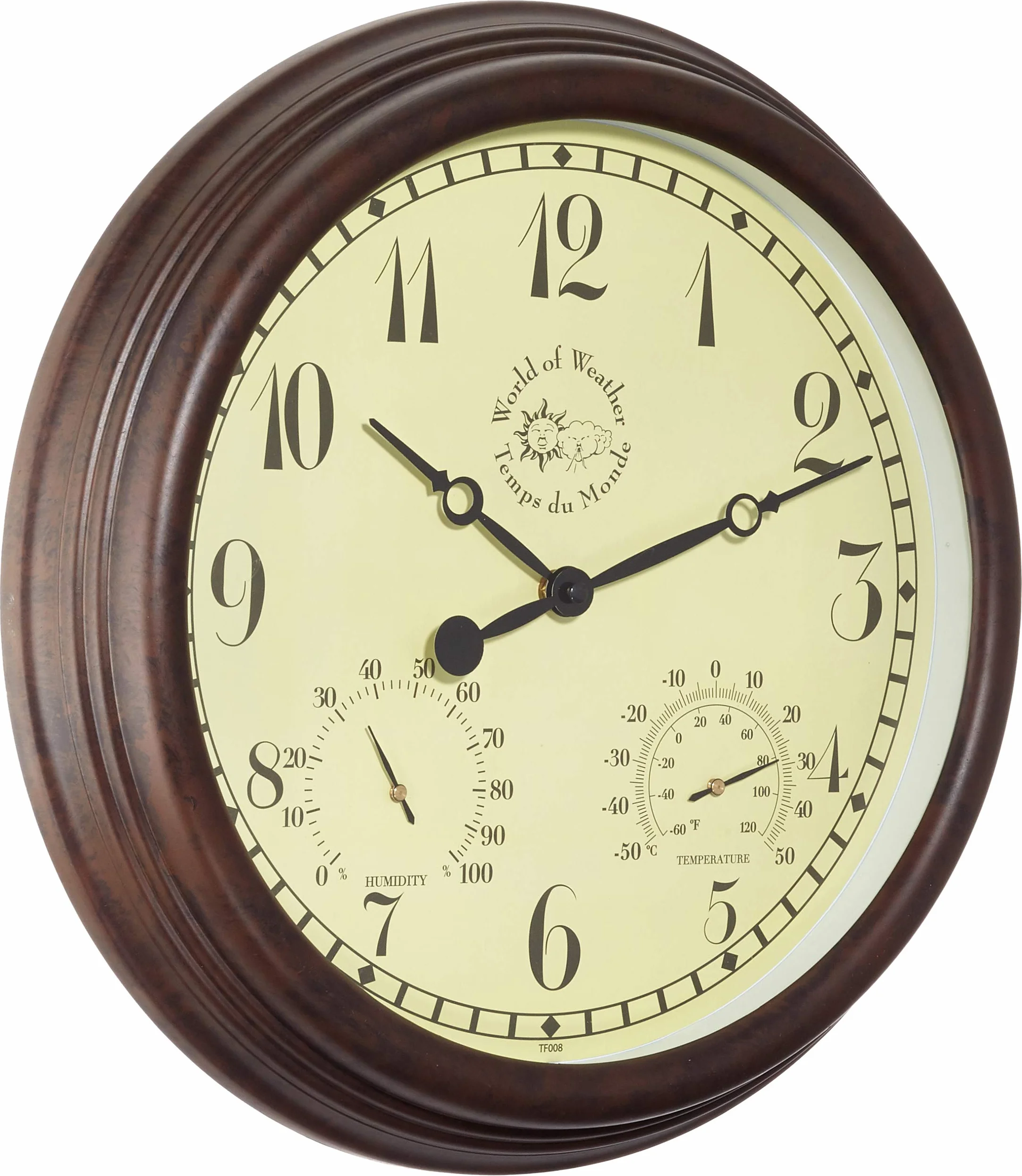 Esschert Design Gartenuhr, Plastik, Wanduhr, 38,3 x 6,1 x 38,3 cm