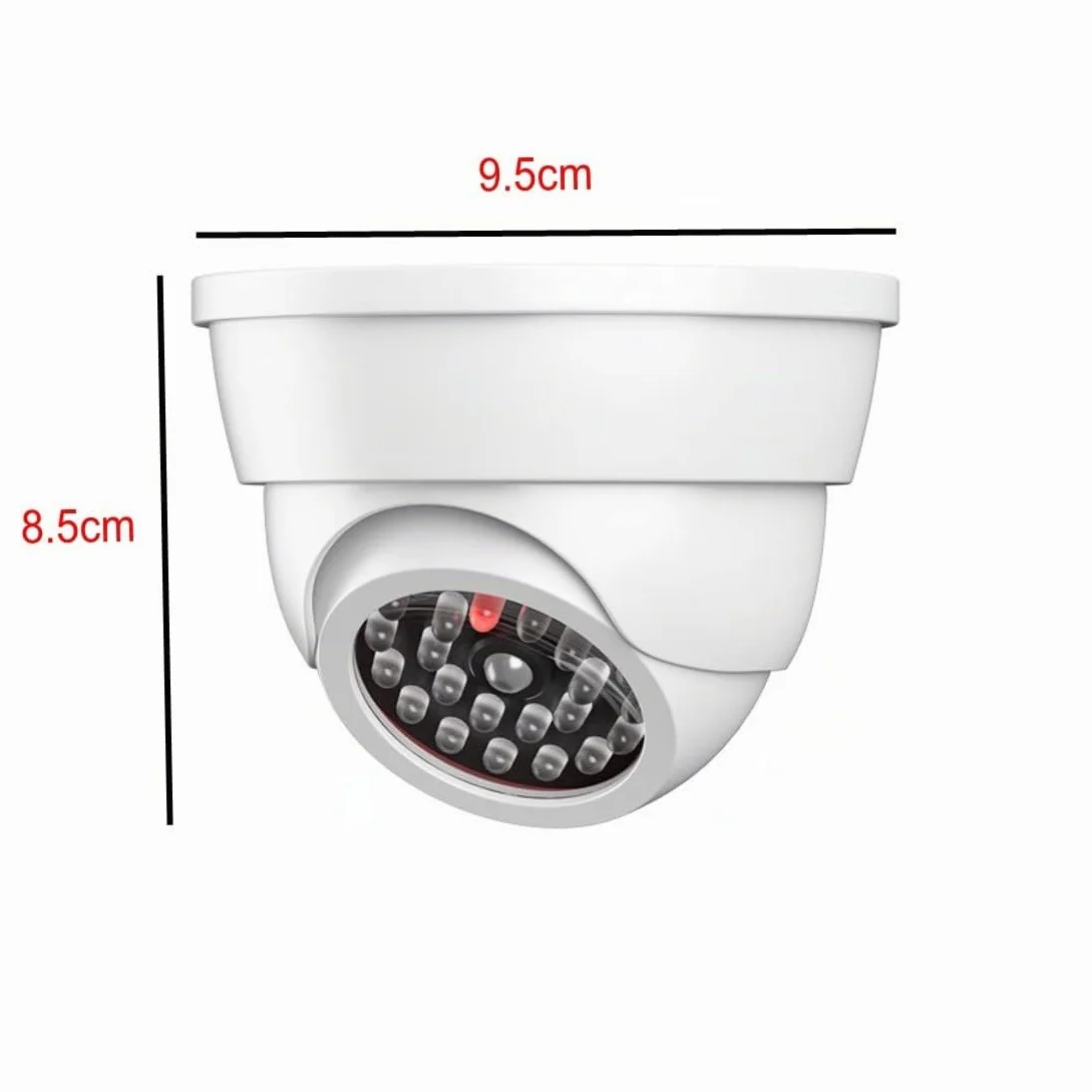 Videocamera Finta Sorveglianza Esterno Interno con Lampeggiante IR Infrarossi CCTV, Bianco