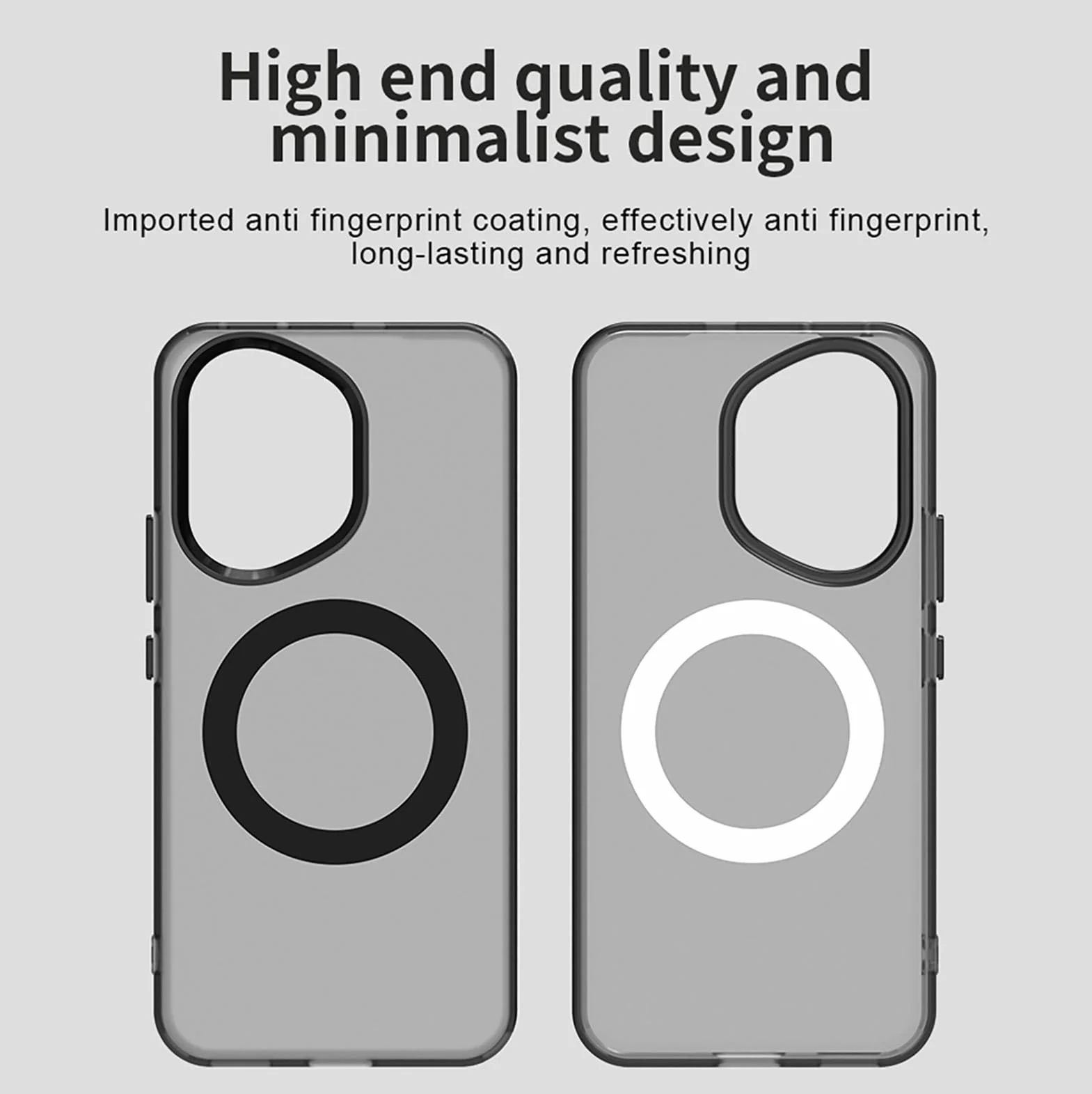 ILING Cover per HONOR 400 5G, Custodia Rigida PC + TPU Antiurto, Ricarica Magnetica, Ultra Sottile Traslucida Matte (Nero)