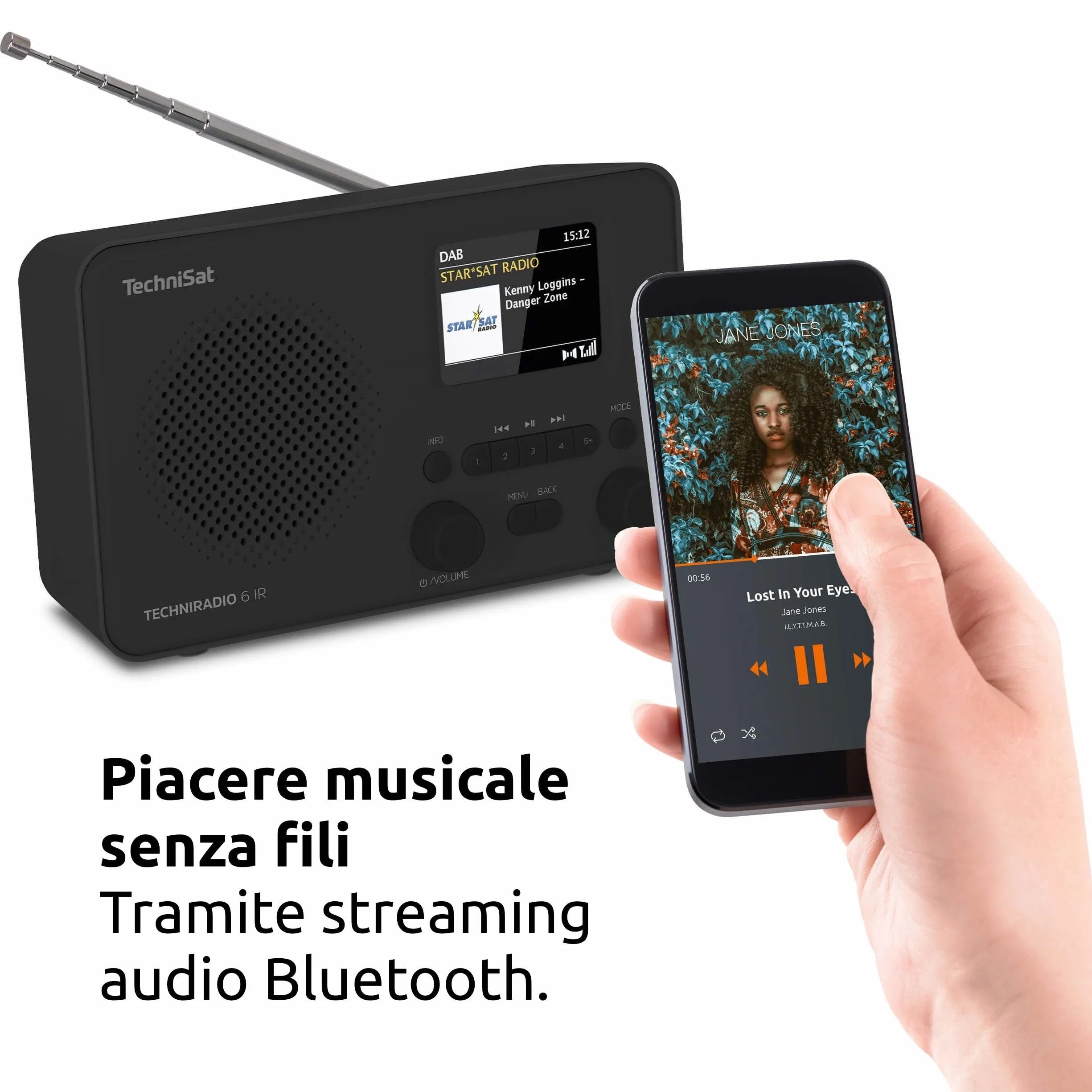 TechniSat TECHNIRADIO 6 IR Radio Internet portatile DAB+ UKW WLAN Bluetooth nero