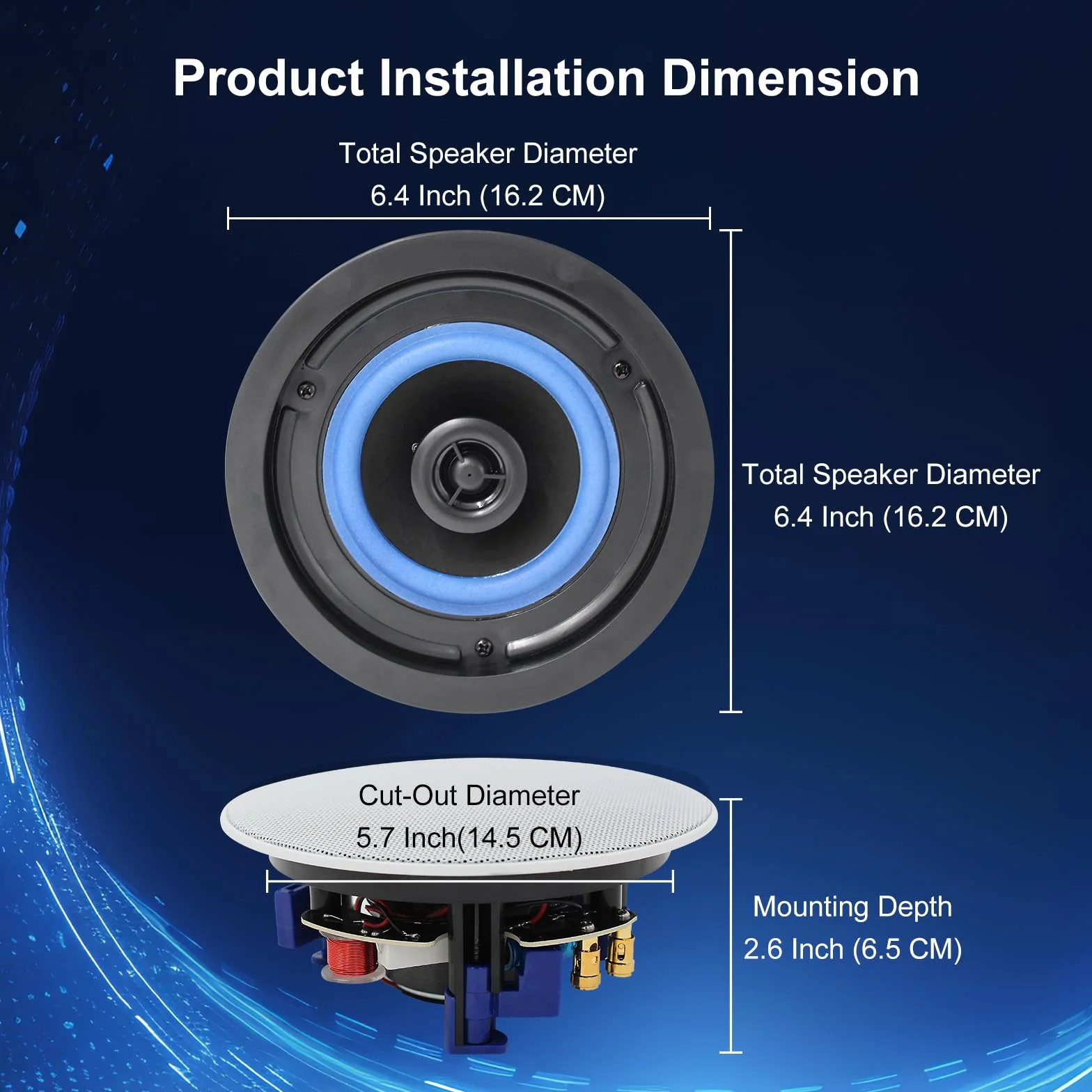 STUDIOFINIX zestaw głośników sufitowych Bluetooth 2-drożny 10 cm 320 W