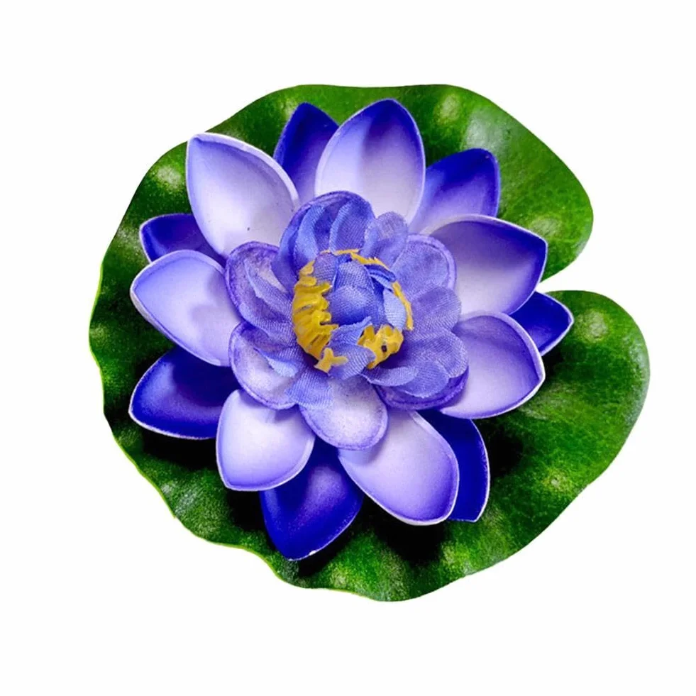 10 cm fiore artificiale galleggiante pianta finta realistica paesaggio ninfea per laghetto micro decorazione giardino