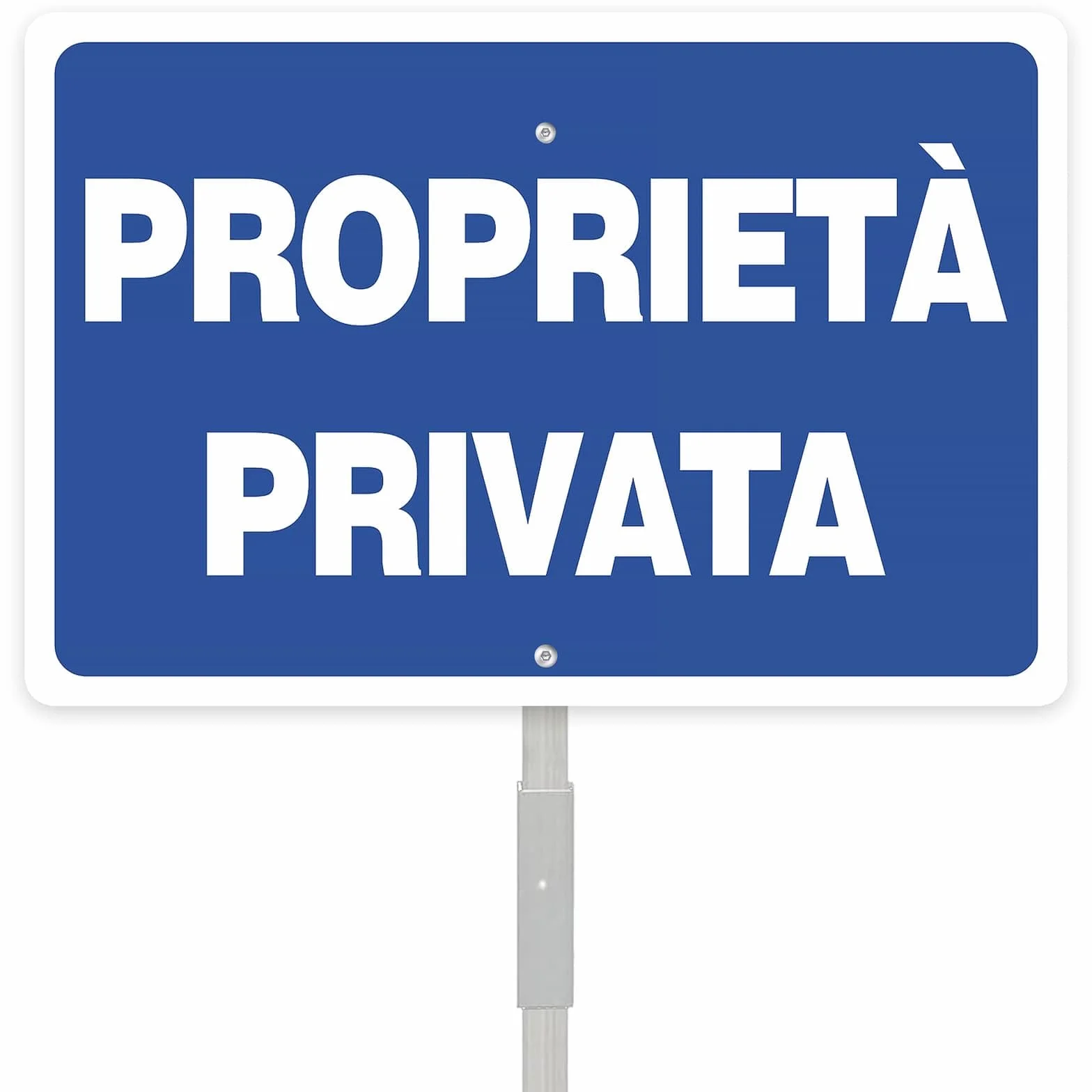 Cartello Proprieta Privata Metallo con Staffa, 20x30cm Segnaletica Proprietà Privata in Alluminio 70cm Staffa Targa Proprietà Privata Riflettente, Impermeabile e Resistente ai Raggi UV