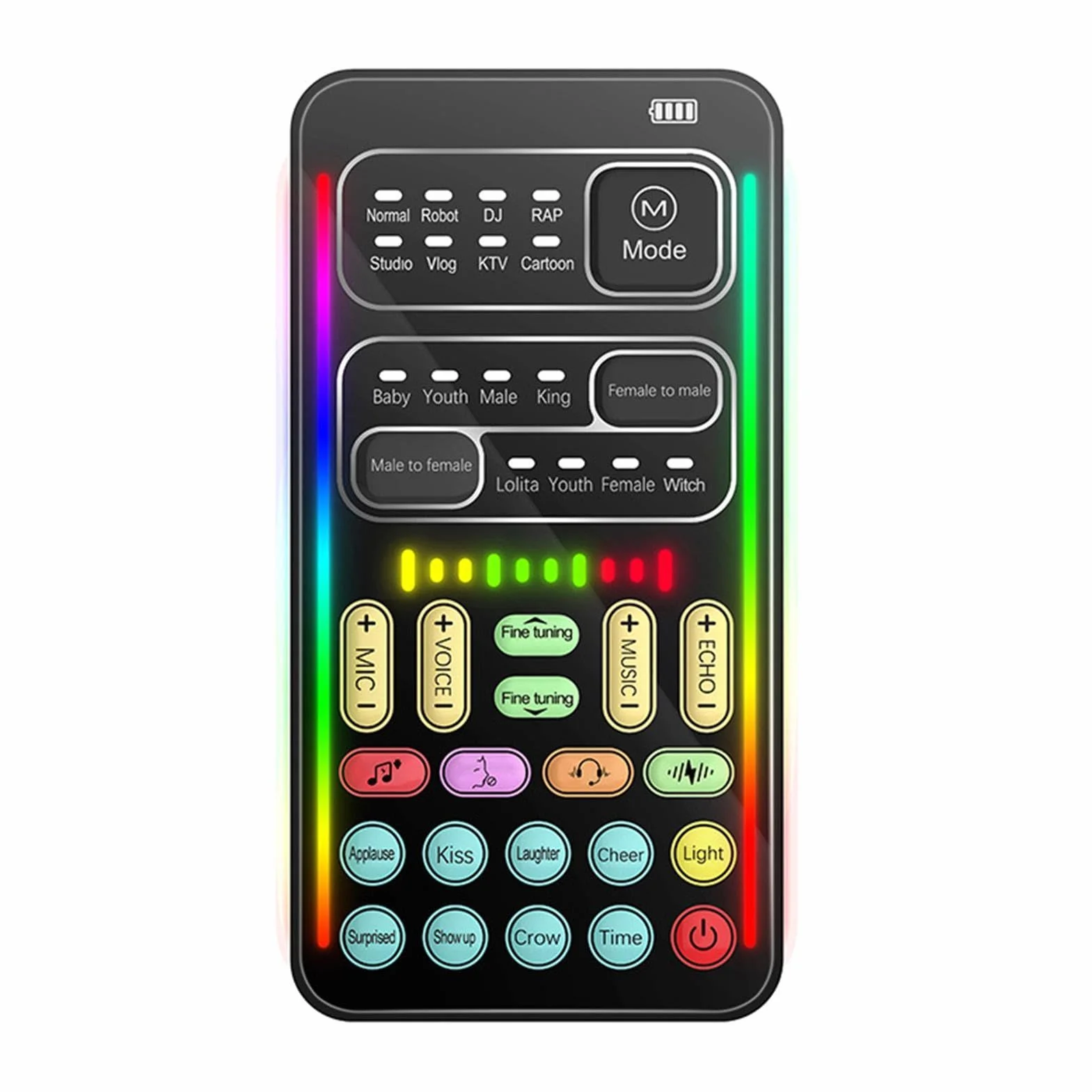 Cambia Voce Microfono Mini, Effetti Sonori Portatile 8 Suoni per Giochi Karaoke Streaming