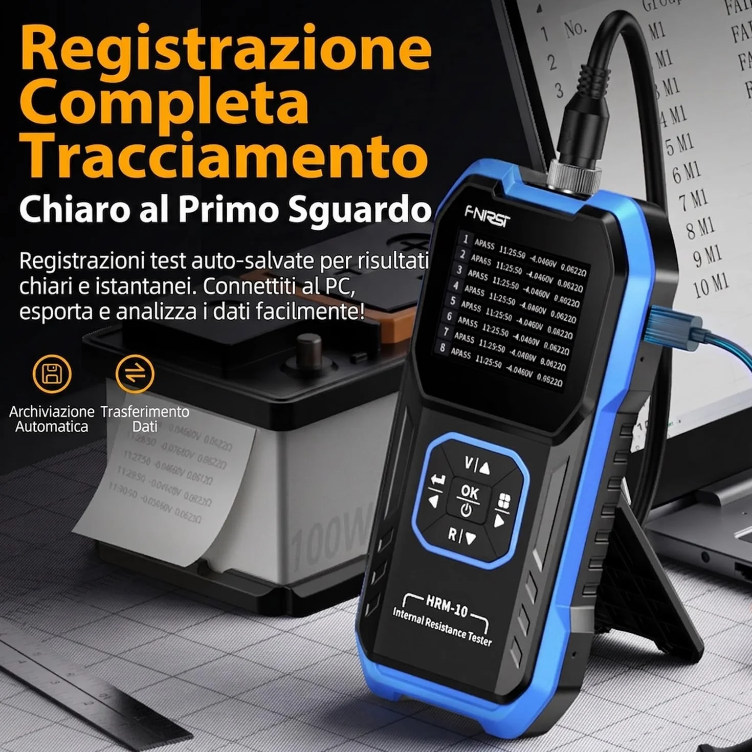 Tester di resistenza interna batteria 100V 200Ω HRM-10 tester digitale tensione batteria Li Lab Zine Bcb