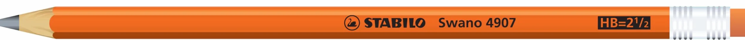 STABILO Swano Fluo Matita in Grafite HB Eco Pack da 12 Gommino Giallo Verde Arancione Rosa