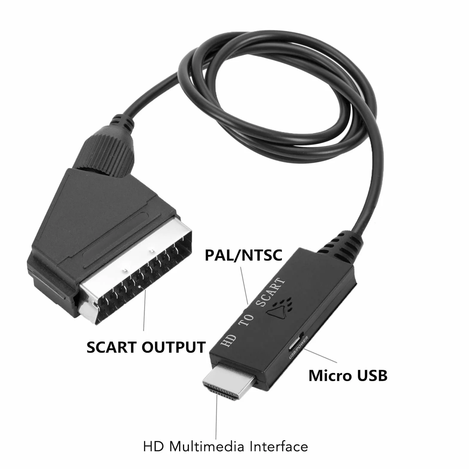 Cavo Convertitore da HDMI a Scart con Interfaccia Multimediale HD