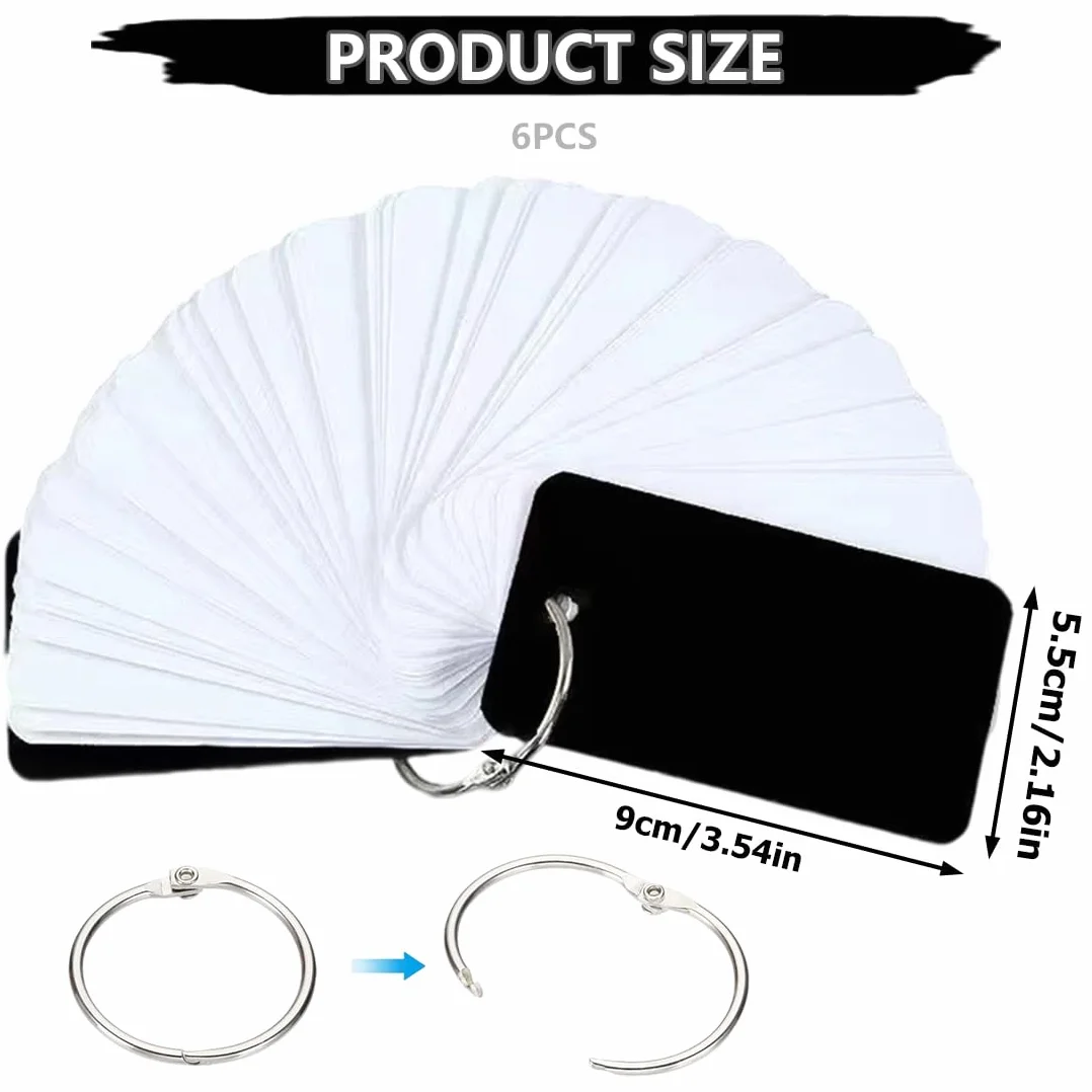 Flashcards quadrate bianche 300 fogli Carta Kraft per apprendimento vocabolario Memo Pad con anelli