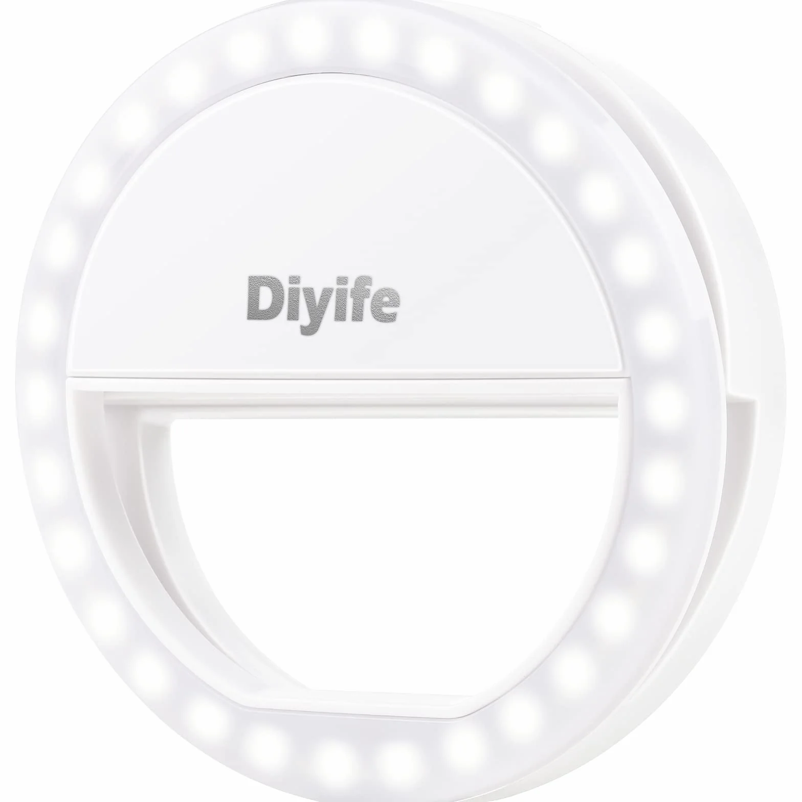 Selfie Ring Light Ricaricabile 36 LED 3 Livelli di Luminosità con Clip per Telefono