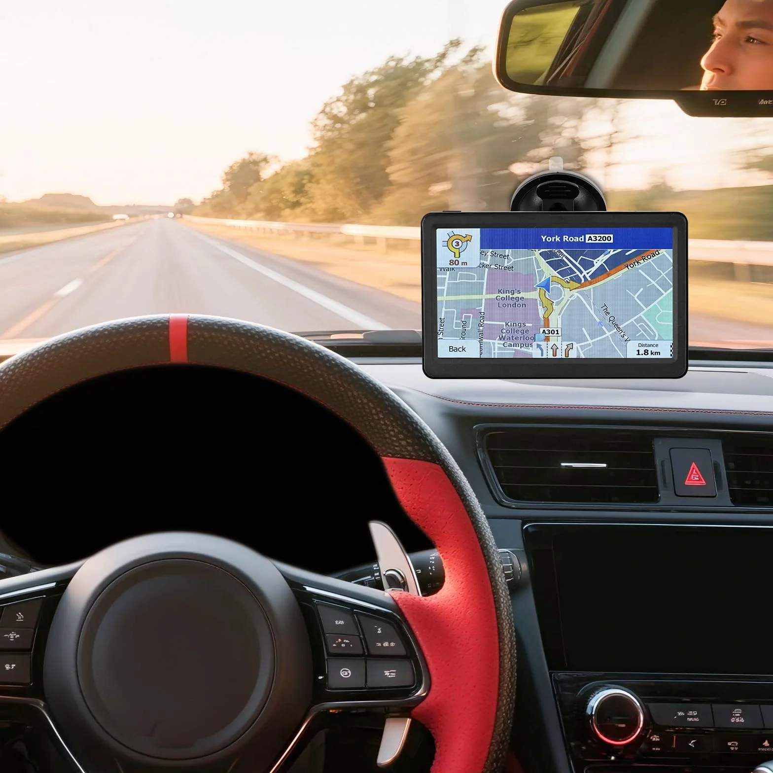Riloer GPS per auto 7 pollici touch screen HD mappa guida vocale portatile ricaricabile