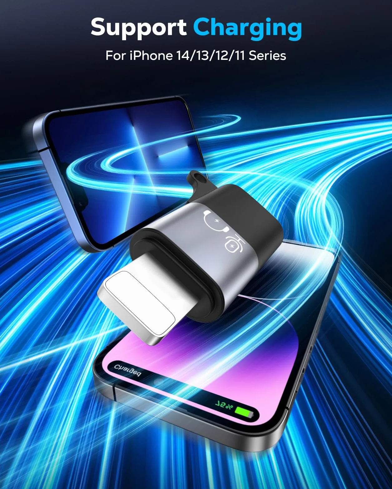 MoKo Adattatore USB C a Lightning per DJI Mic Mini, Apple Earpods/iPhone 14/13/12/11, Ricarica - 1 Pezzo