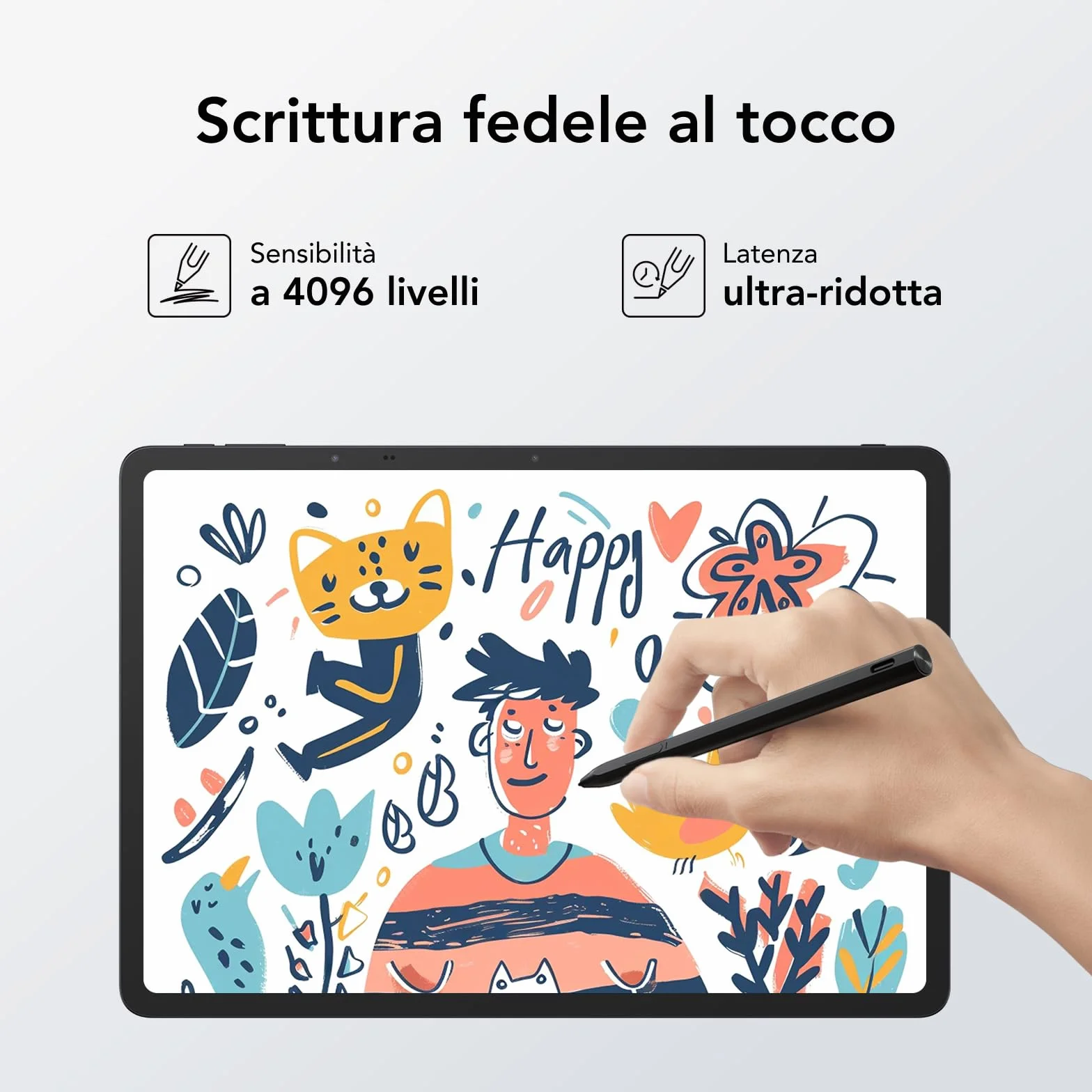 TCL T-Pen Stylus per NXTPAPER 14, NXTPAPER 11 Gen 2 - Penna digitale con 4096 livelli di pressione, batteria a lunga durata, Nero
