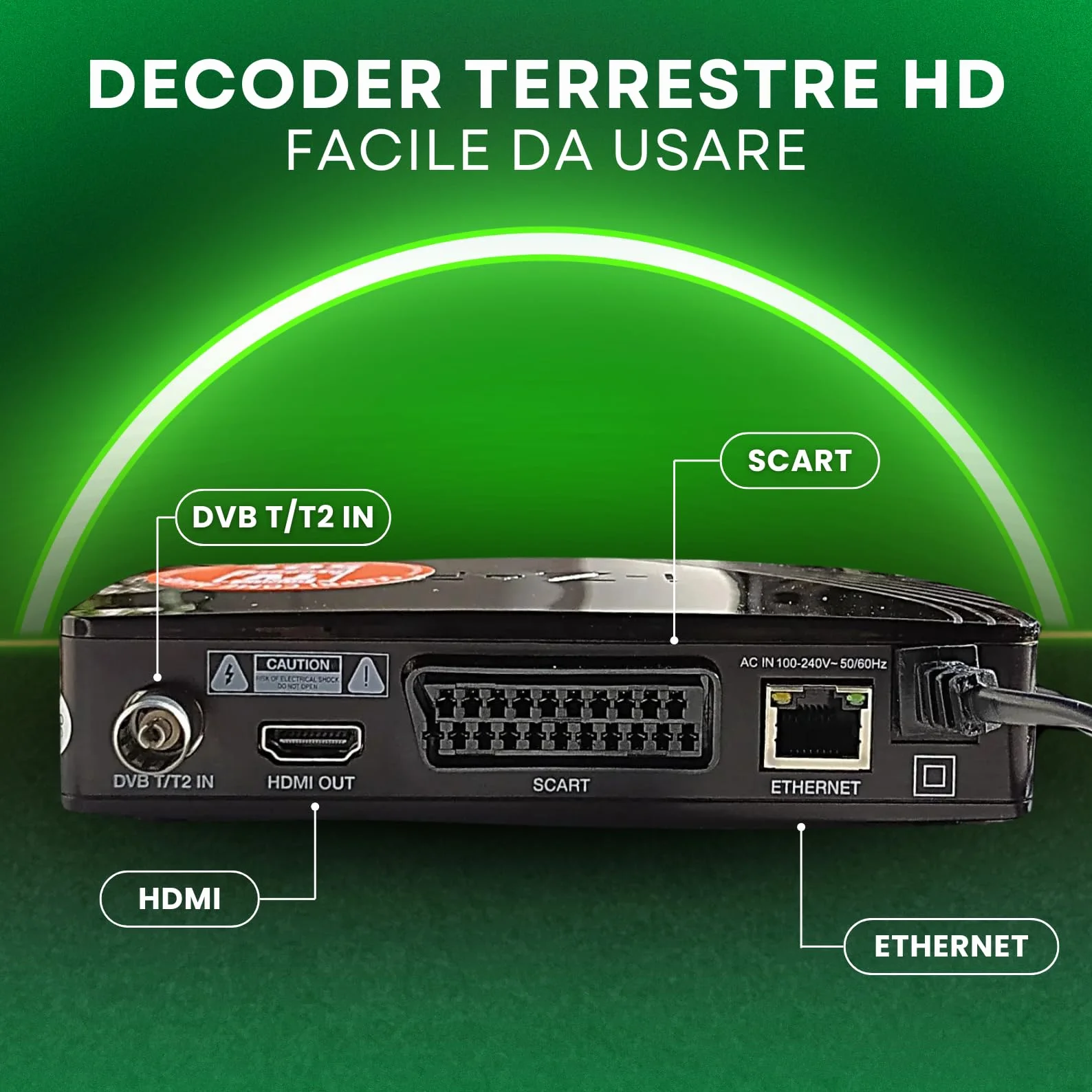 i-ZAP T366 Decoder Digitale Terrestre DVB-T2 HDMI SCART USB ETHERNET