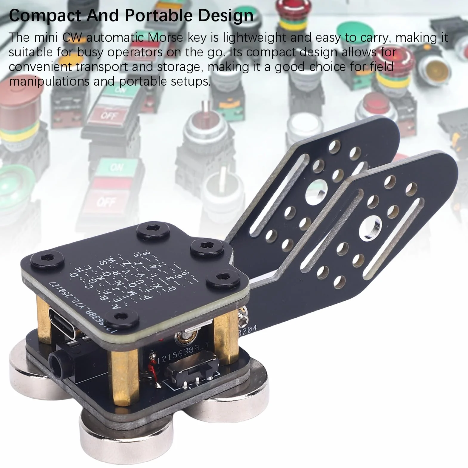 CW Keyer Trainer Automatico PCB 4 Basi a Magnet Base a Doppio Paddle Morse 3,5 Mm Jack Audio Tipo C