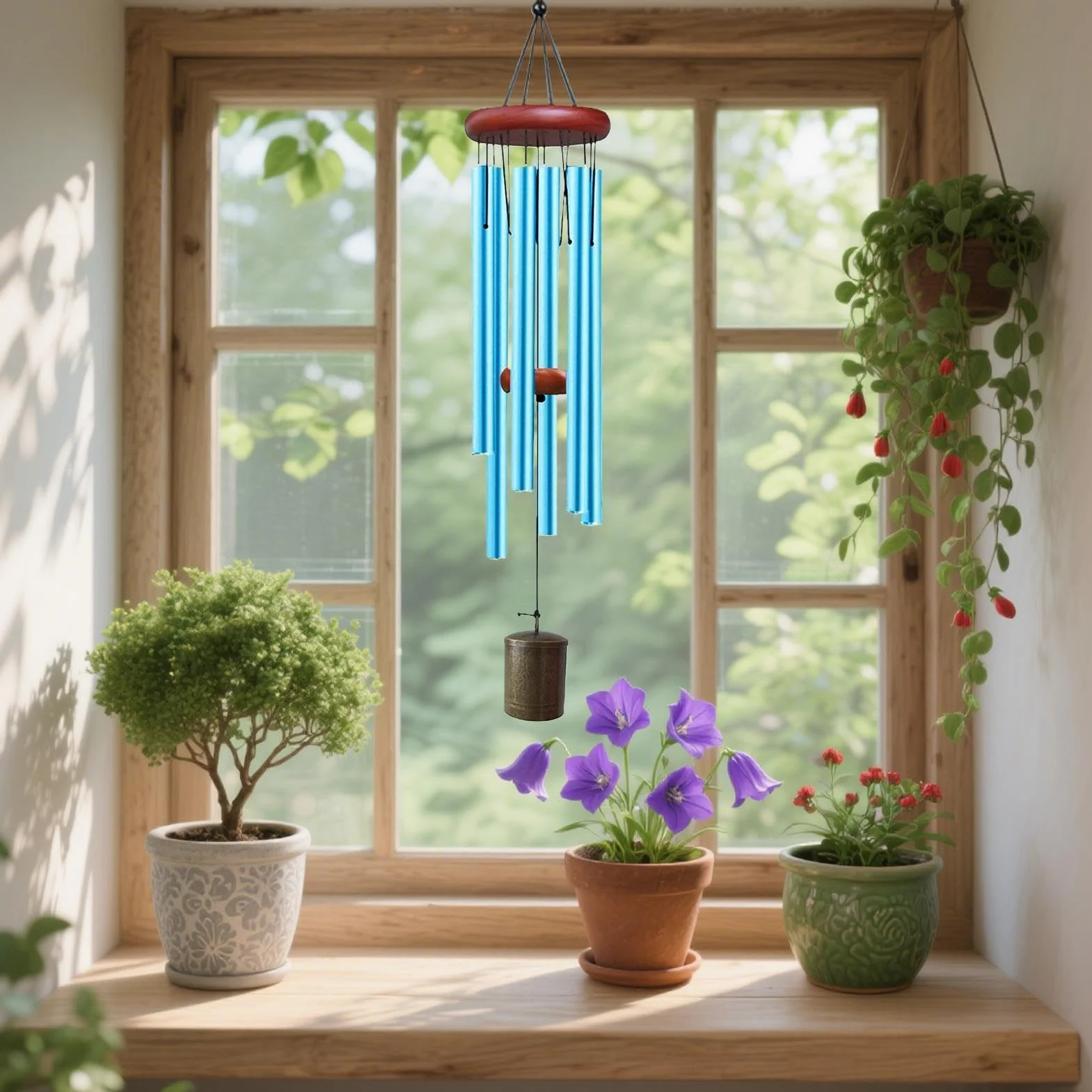 Campanelli Eolici In Metallo - Decorazione Retrò Per Portico Con Tubi In Alluminio | Scacciapensieri Commemorativo Toni Profondi, Ornamento Da Appendere Resistente Alle Intemperie Per Giardino, Ba