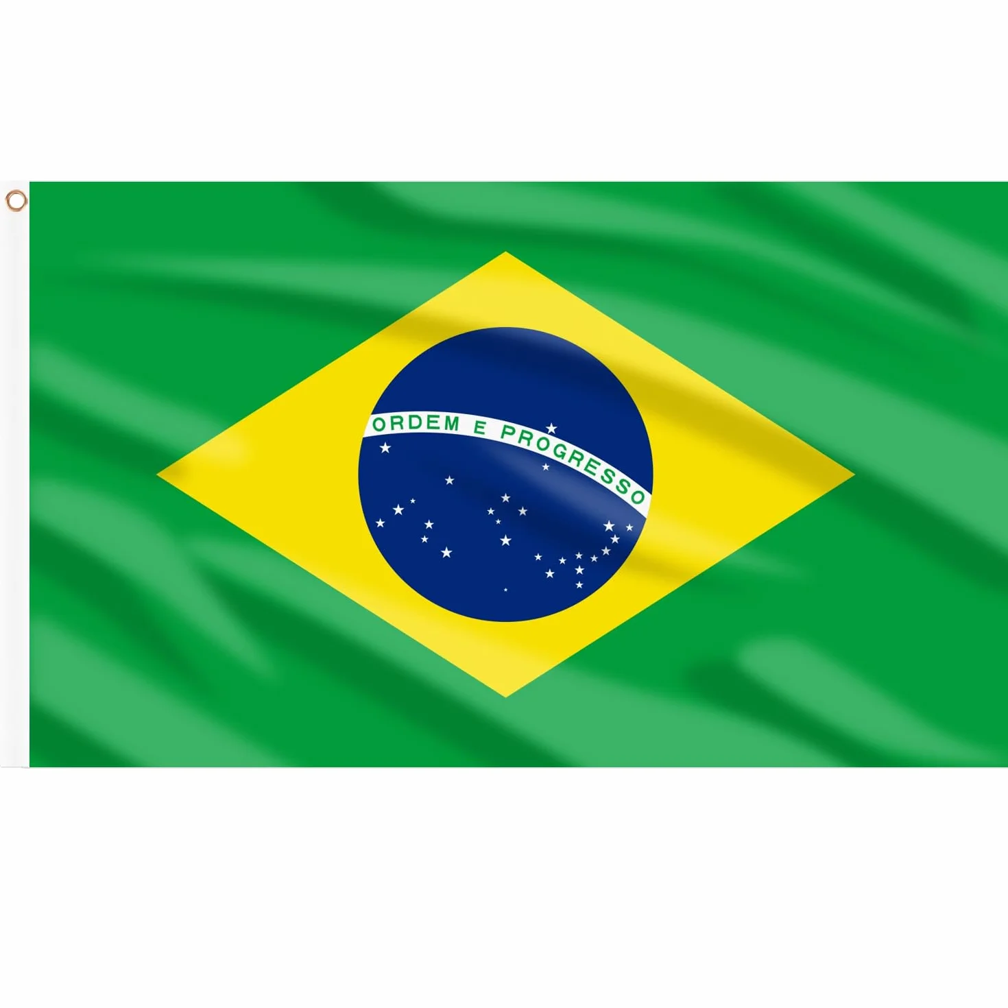 AhfuLife Brasiliana Bandiera Brasile 150 x 90cm Doppio Lato con Occhielli in Ottone per Coppa del Mondo Calcio