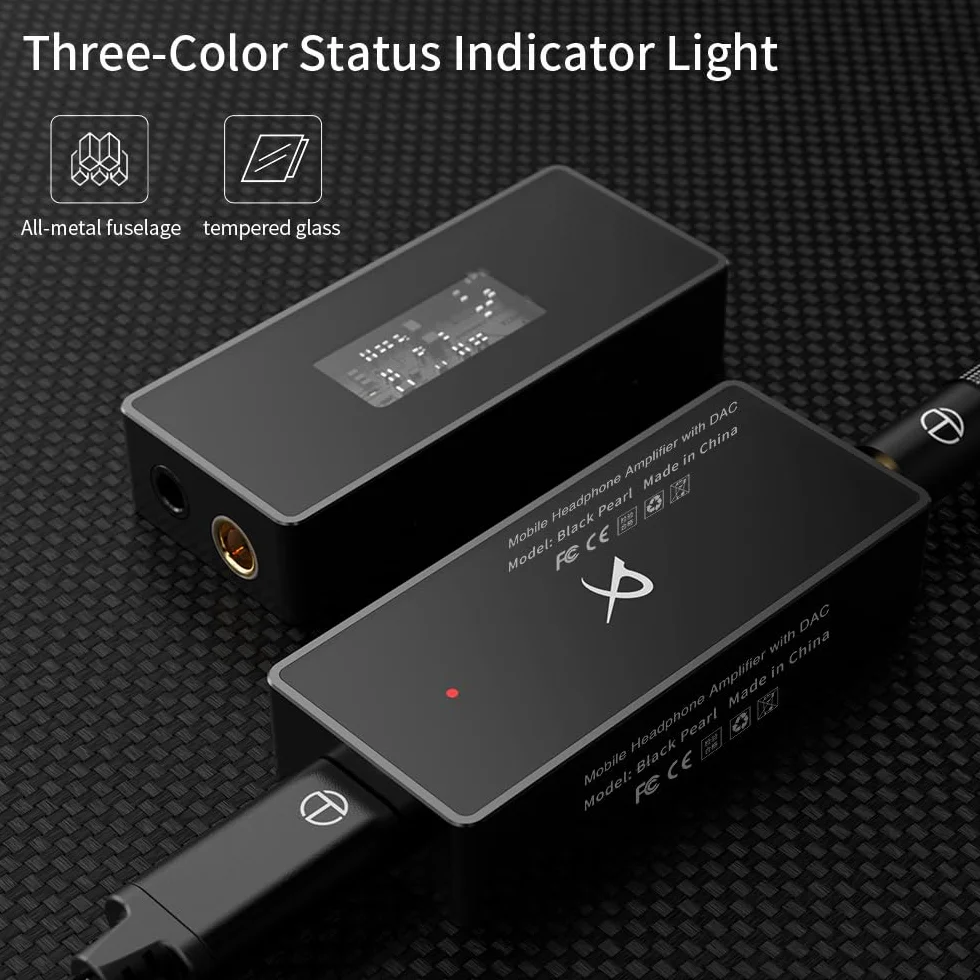 TRN Black Pearl Portatile Hi-Fi Digital Audio Decoder DAC Amplificatore per Cuffie 3.5+4.4 Uscita Dual CS43131 PCM 384kHz 32Bit DSD256
