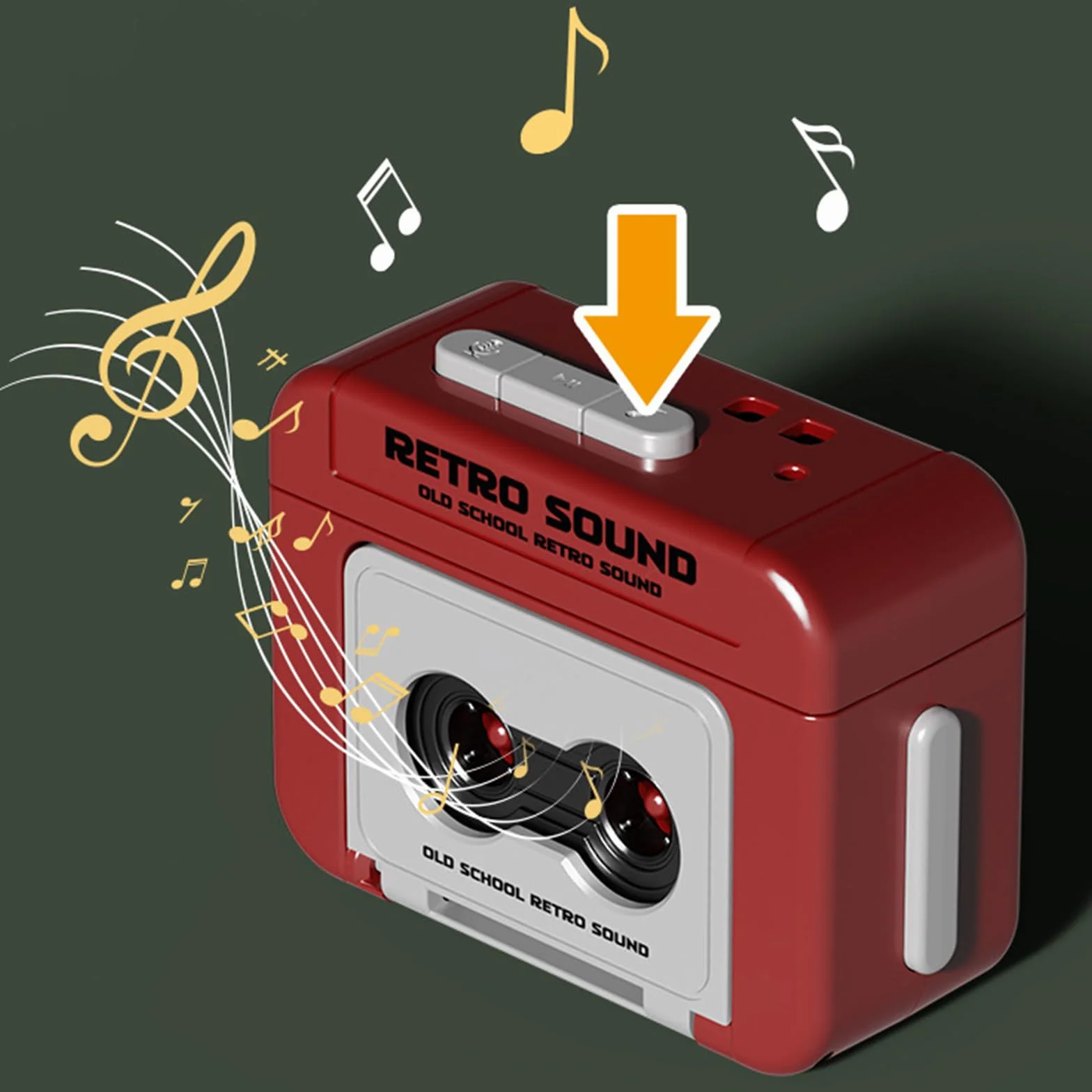 Retrò Piccolo lettore di cassette registratore a nastro musicale portatile