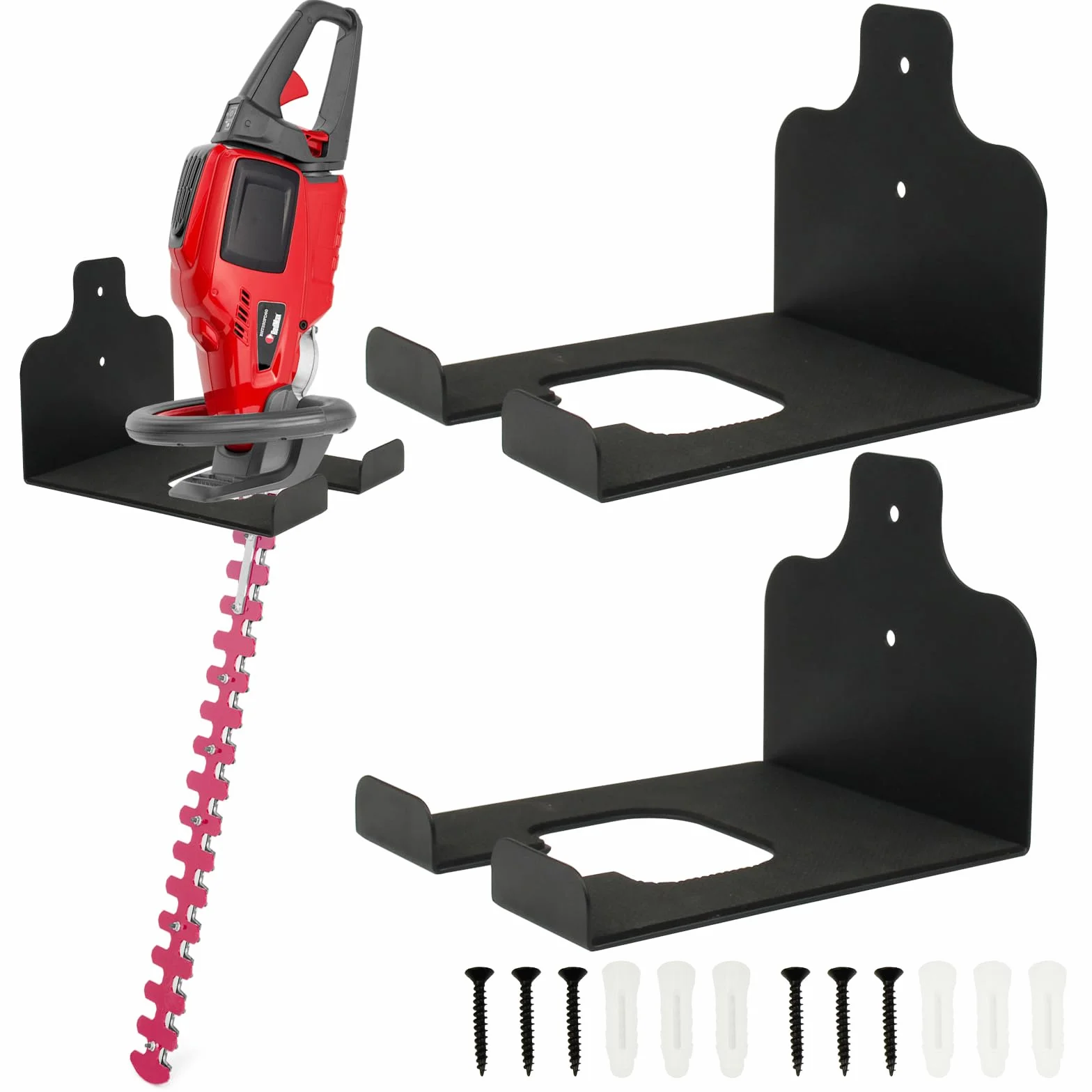 2 pezzi Supporto decespugliatore, supporto da parete in metallo per la conservazione di tagliasiepi, attrezzi da giardino