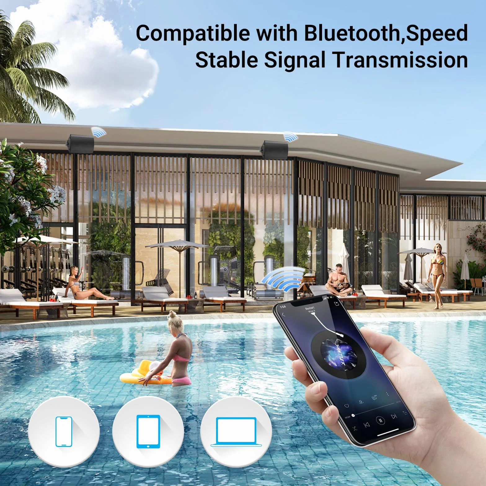 Herdio 4 Pollice Altoparlanti a Parete Bluetooth per Negozio