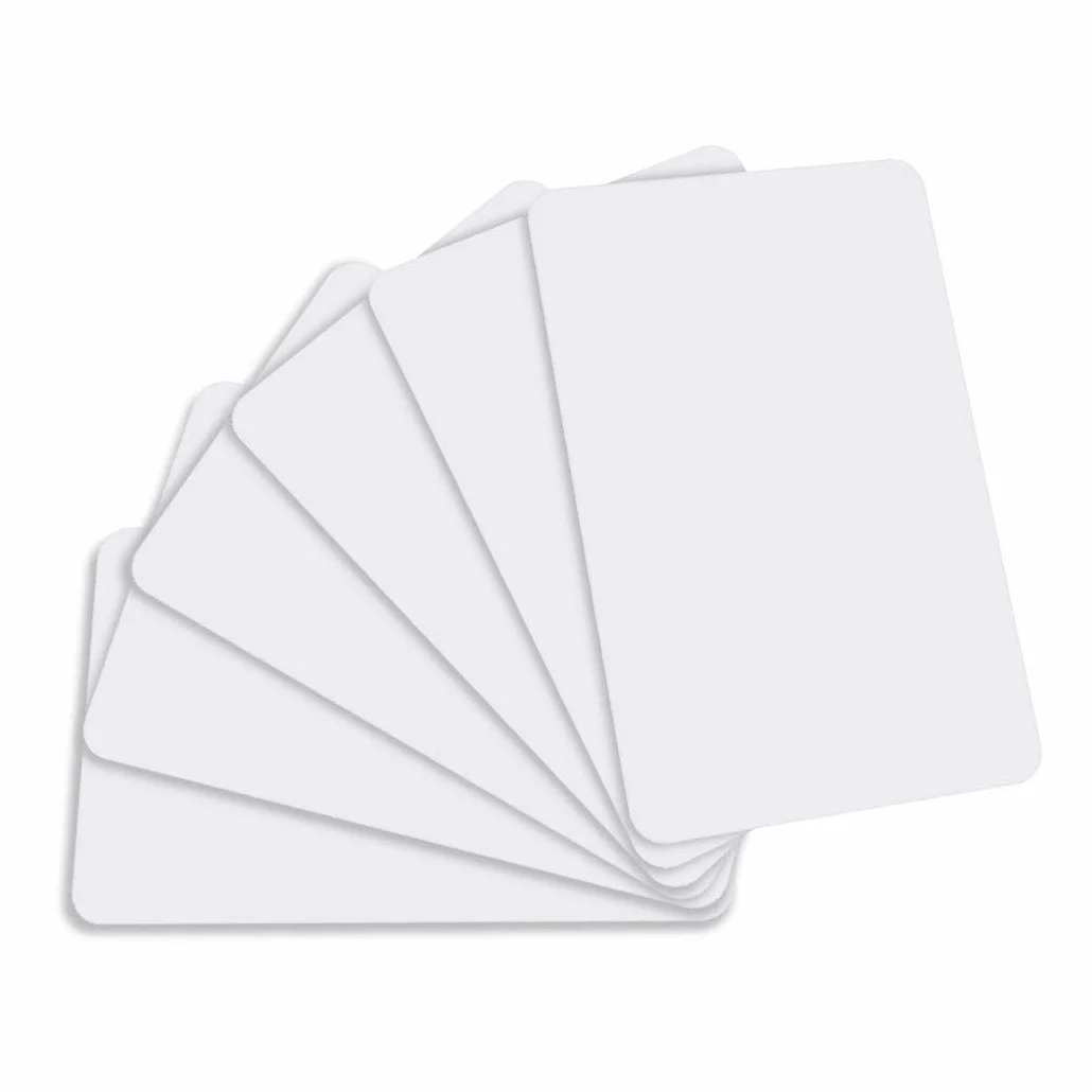 Biglietti da visita in plastica PVC bianchi, 30 pezzi, compatibili con stampanti carte di credito