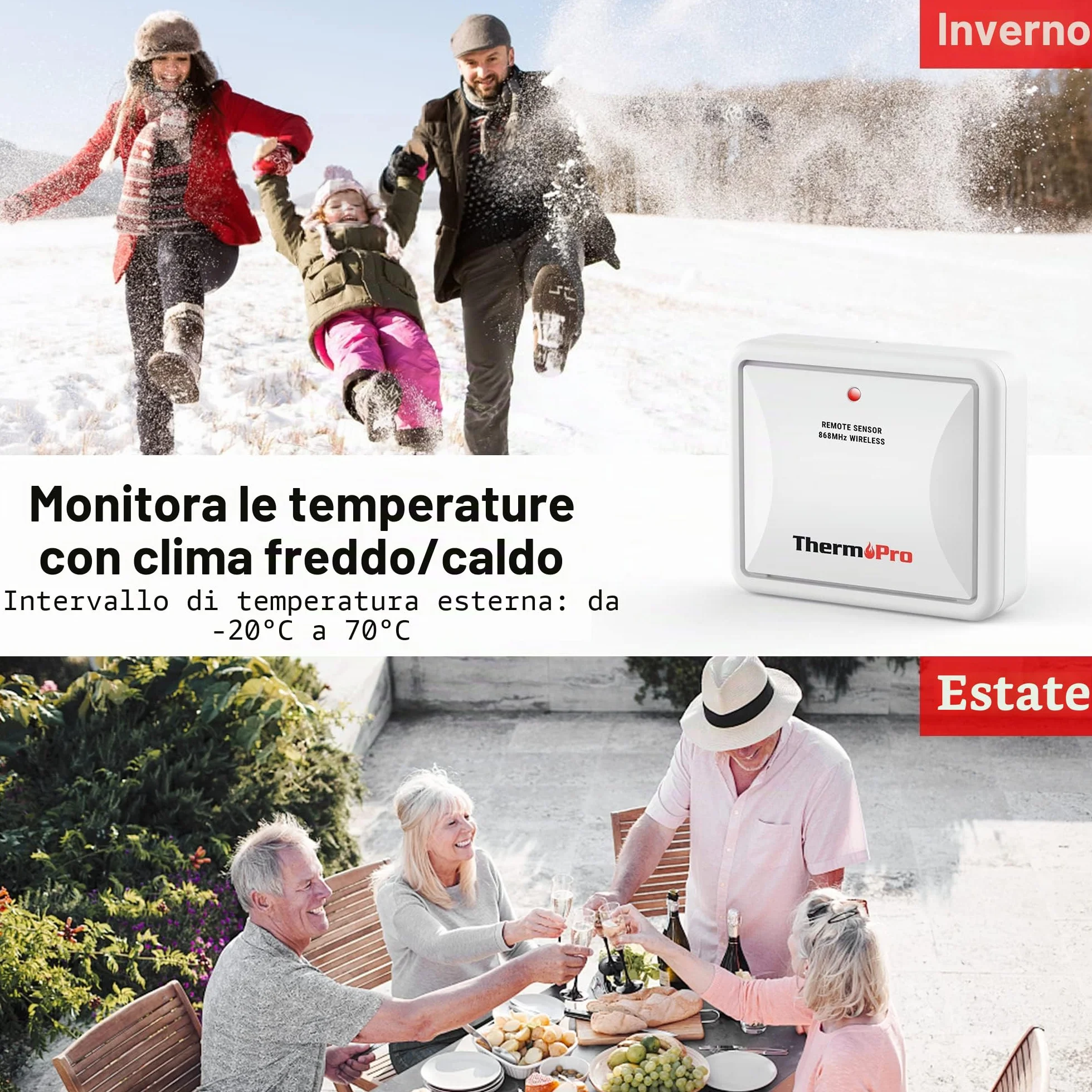 ThermoPro TX-2C czujnik temperatury wilgotności zewnętrzny do TP200C TP60C TP65C