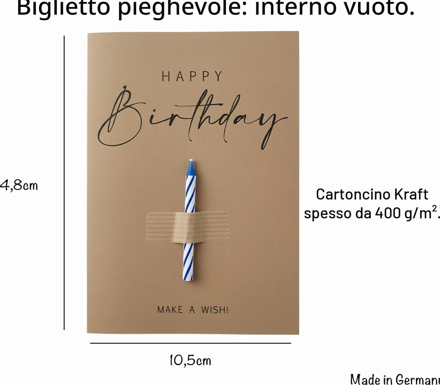 The Lazy Panda Card Company Biglietto di Compleanno Make a Wish 400 gsm Carta Riciclata