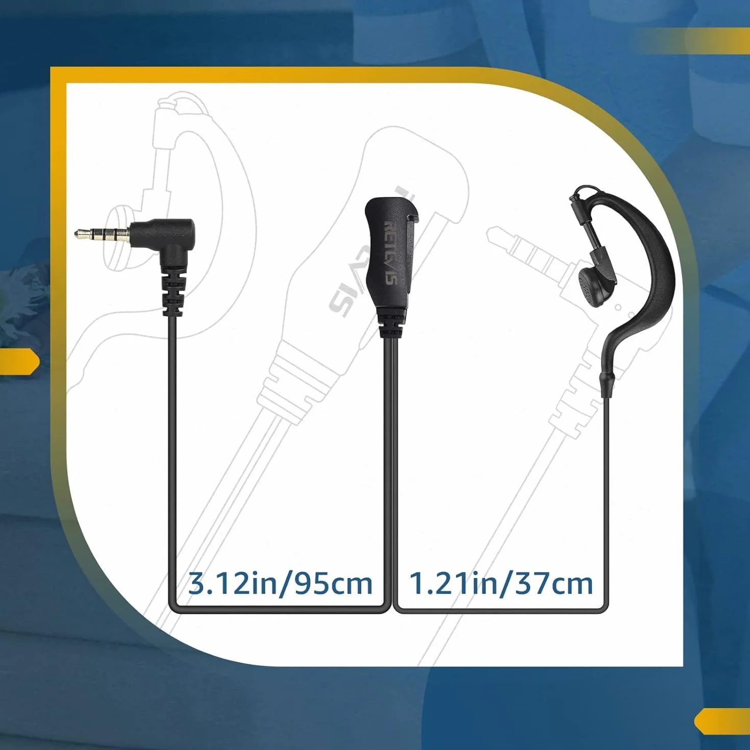 Retevis RT622P Walkie Talkie Auricolare 1 pin 3,5 mm Compatibile con RT622P RB619 B63S (2 Pezzi)
