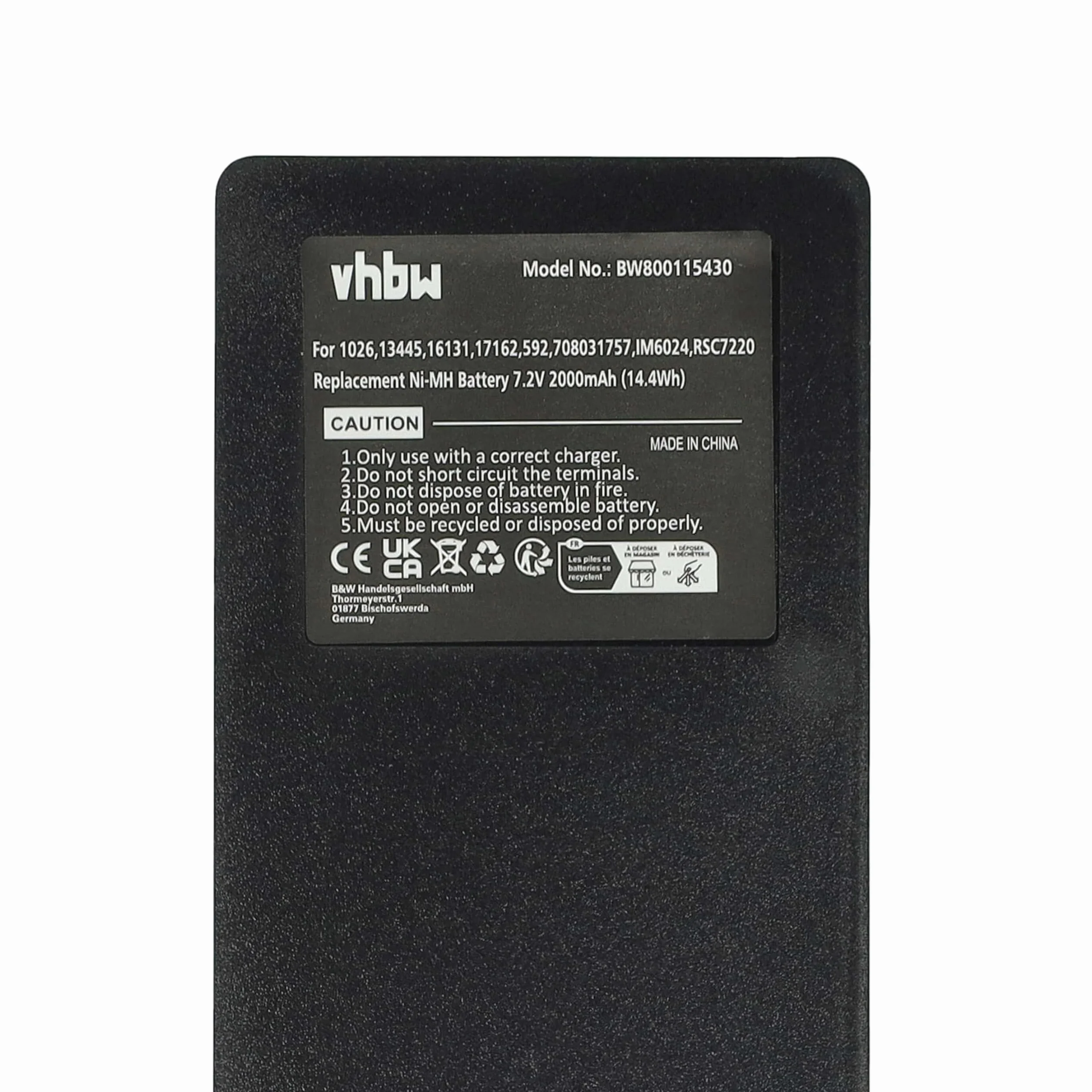 vhbw batteria compatibile Palfinger EEA2512 2000mAh 7,2V NiMH Nero