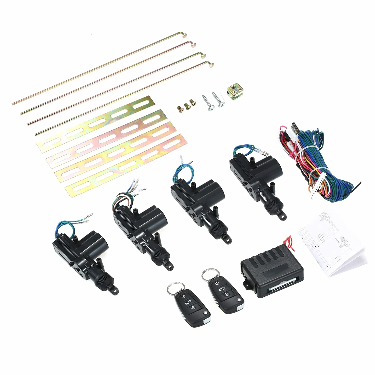 Shkalacar Chiusura Centralizzata Auto 12V Kit Telecomando Universale Sistema Allarme Senza Chiave 2 Telecomandi