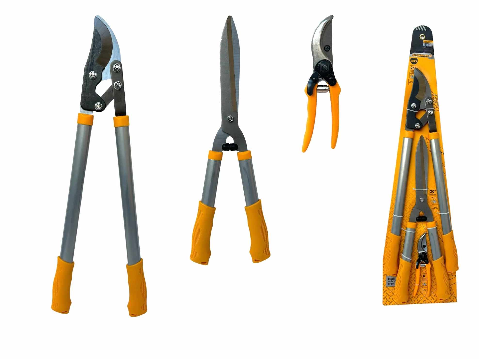 Set da 3 Pezzi Cesoia Da Potatura Troncarami Tagliasiepi Professionali Da Pota Kit Attrezzi per la potatura per la Cura del Giardino Siepi Alberi e Arbusti