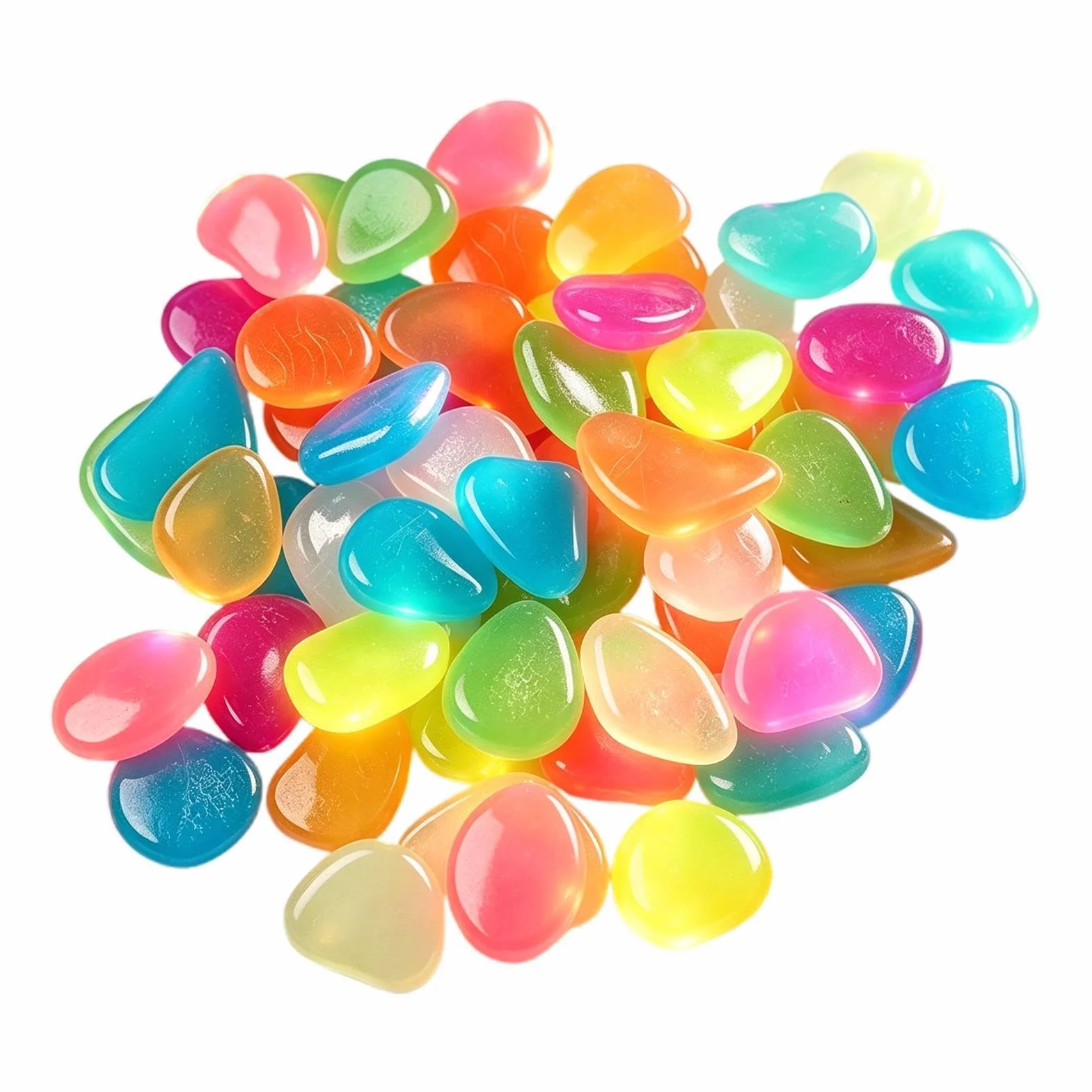 Rocce Luminose | 30/50 Pezzi Ciottoli Colorati Decorazione | Ciottoli Luminosi Per Giardino Esterno | per, Terrazza, Acquario, Vasi Da, Esterno, Giardino, Posteriore cortile,
