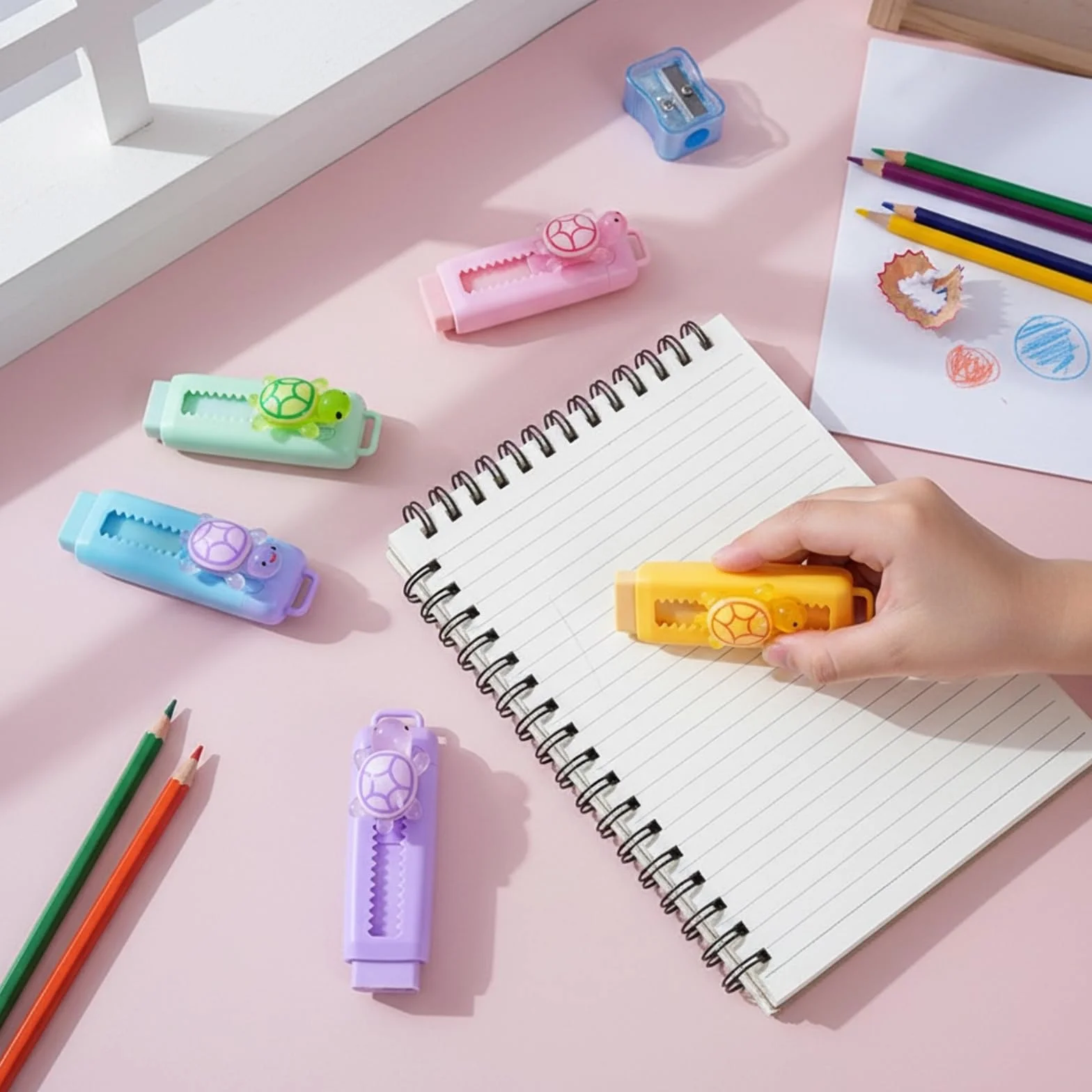 Gomme da cancellare retrattili a forma di animali 10 pezzi per bambini