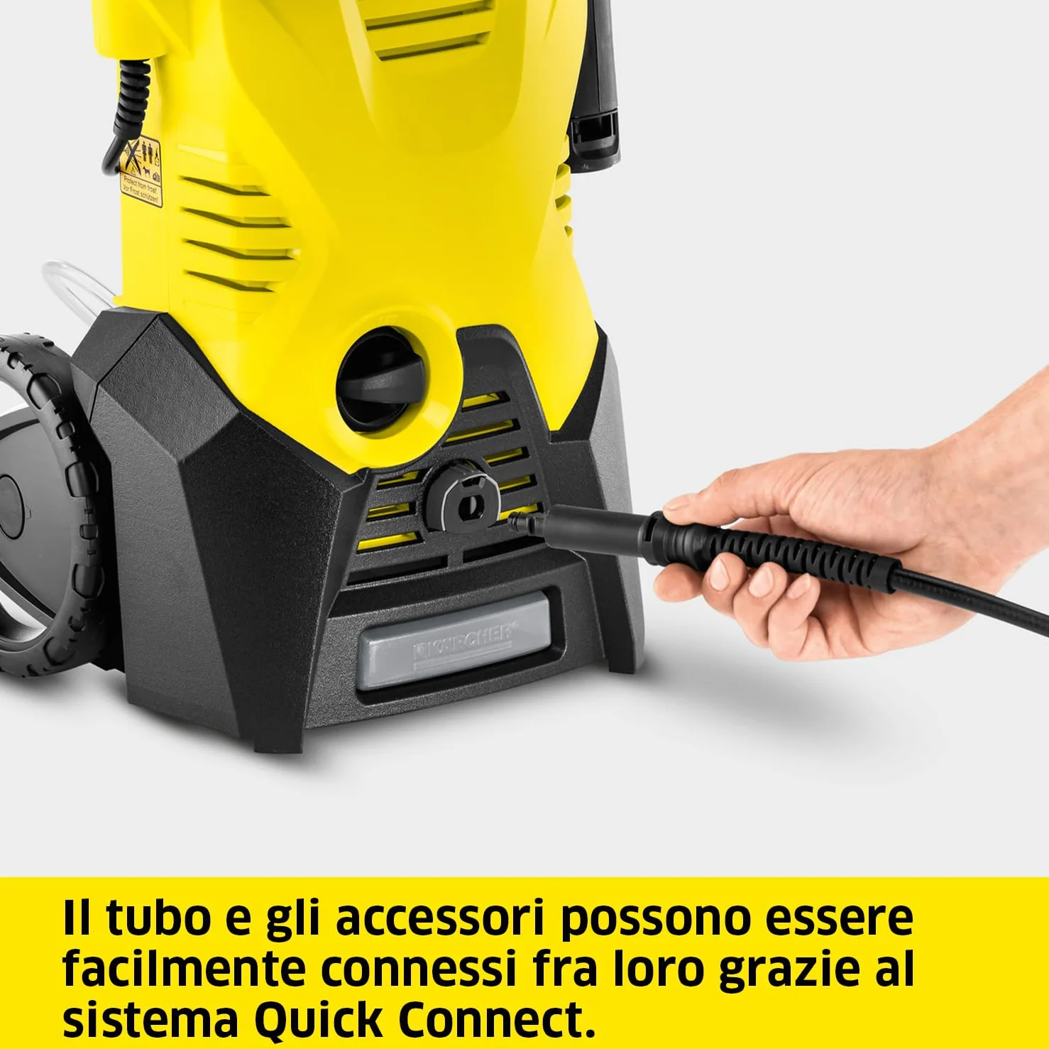 Kärcher Idropulitrice K 3, Pressione max 120 bar, Portata 380 l/h, Area di lavoro 25 m²/h, Filtro acqua, Pistola e Tubo Alta Pressione 6m, Serbatoio detergente, Ugello mangiasporco, Lancia Vario Power