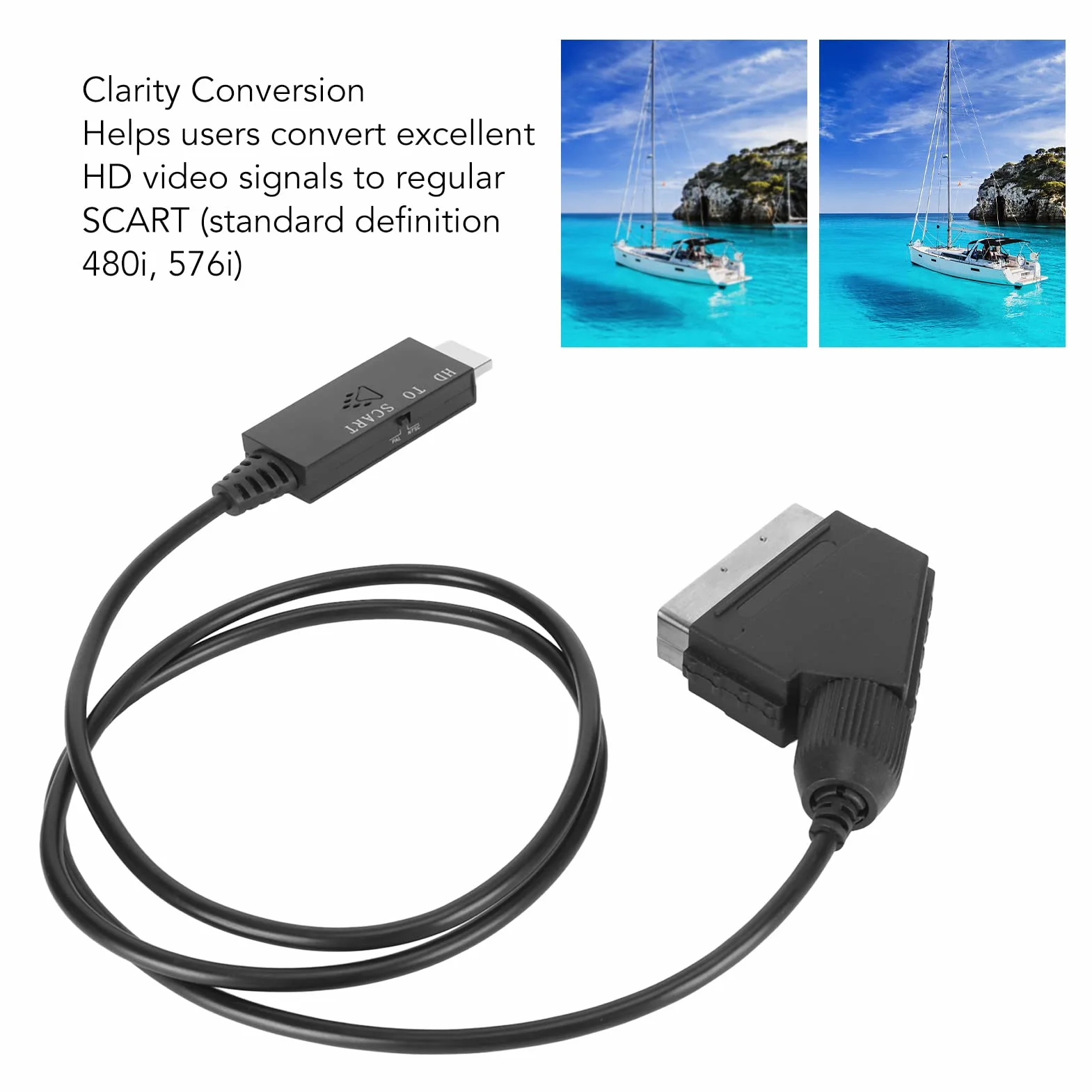 Cavo Convertitore da HDMI a Scart con Interfaccia Multimediale HD