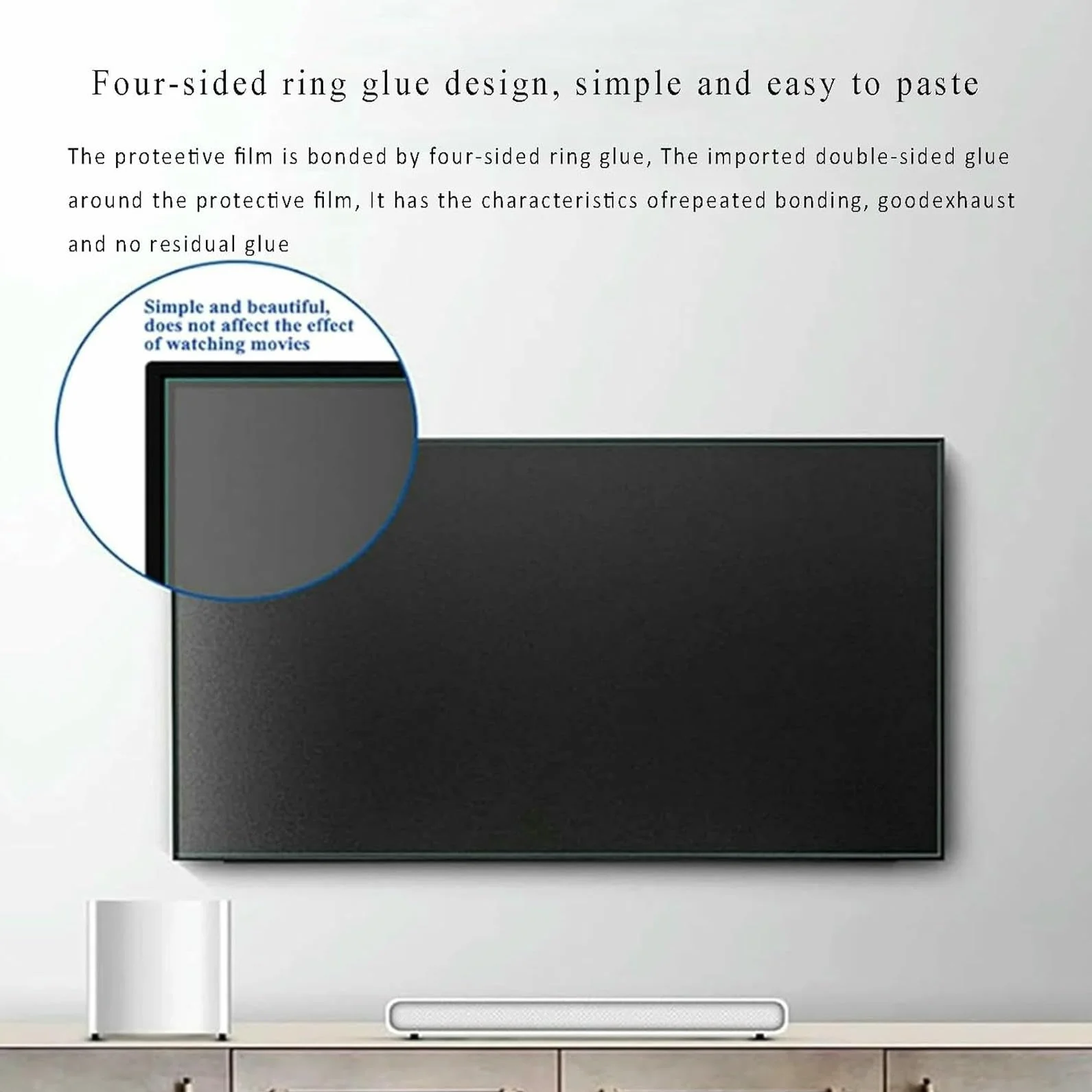 Pellicola Protettiva per Schermo TV Opaca Antiriflesso 32-75 Pollici AntiGraffio Anti Luce Blu