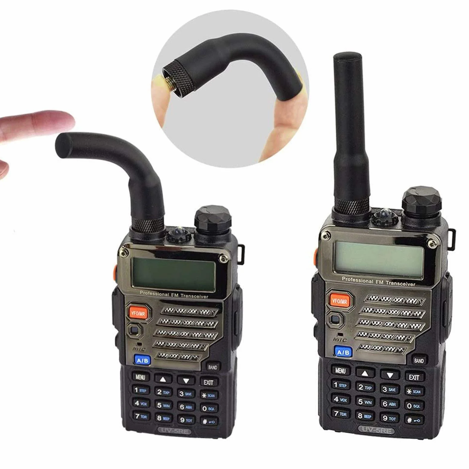 Bingfu Antenna VHF UHF 144/430 MHz SMA Femmina Compatibile BaoFeng UV-5R Walkie Talkie Radio, 2 Pezzi