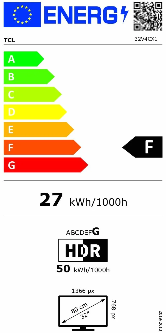 TCL 32V4C 32" HD Smart QLED Direct LED Android TV HDR Google Cast Google Home Design Delgado