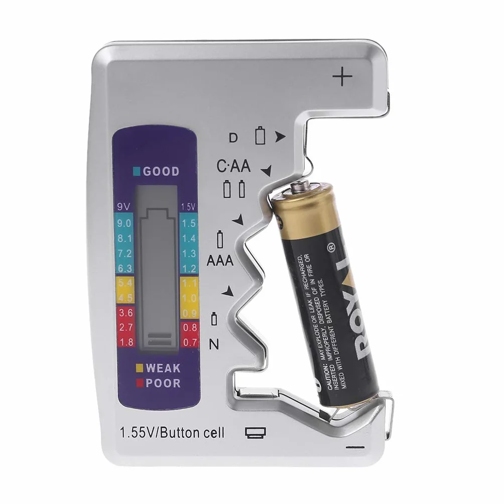 GUMEI Digital Battery Tester Rilevatore di capacità per batterie AA AAA C D N 9V 6F22 Celle a Bottone 1,55V