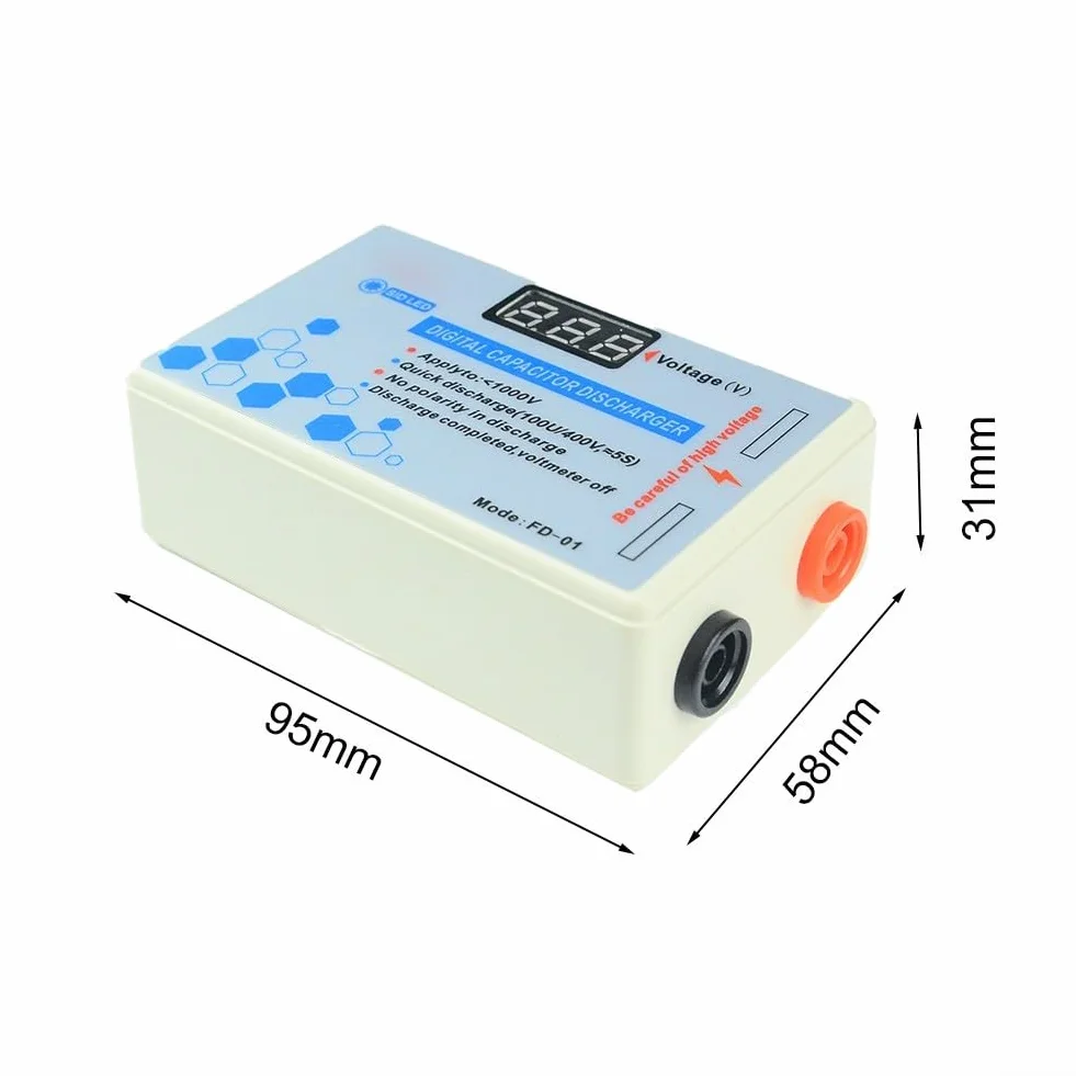 Scaricatore condensatore digitale 1000 V con monitoraggio tensione voltmetro DC/AC penna scarica plastica FDQ1