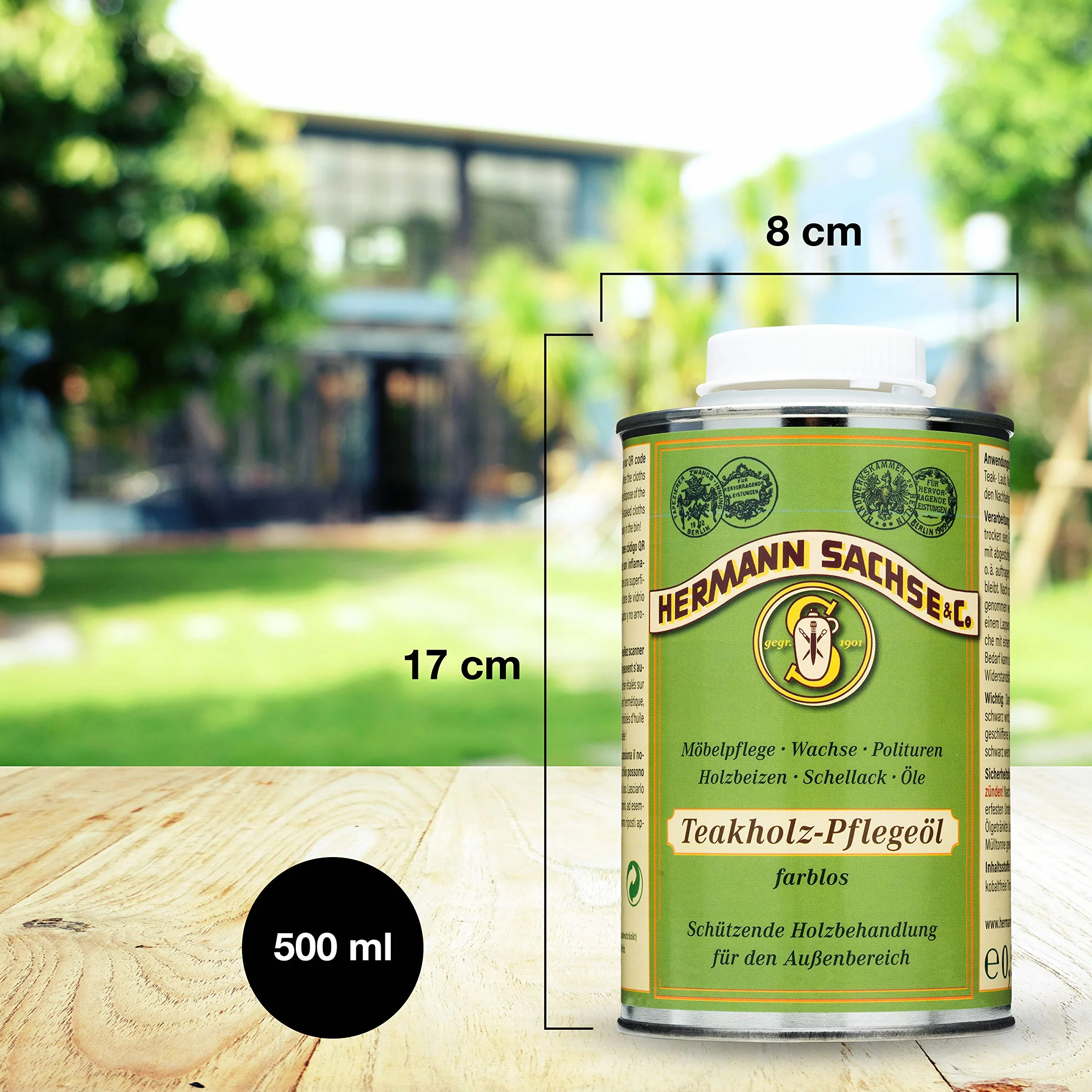 Olio per legno di teak 0,5 l per esterni protezione legno mobili giardino