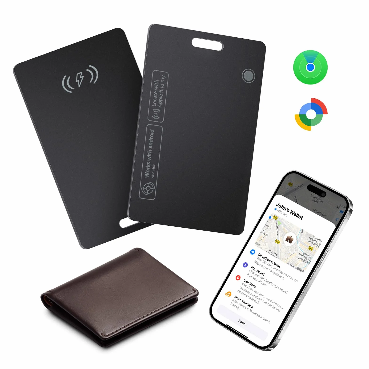 Tracker Ricaricabile per Apple e Android, Ultrasottile, Compatibile con Find My e Find Hub, 1 Pack