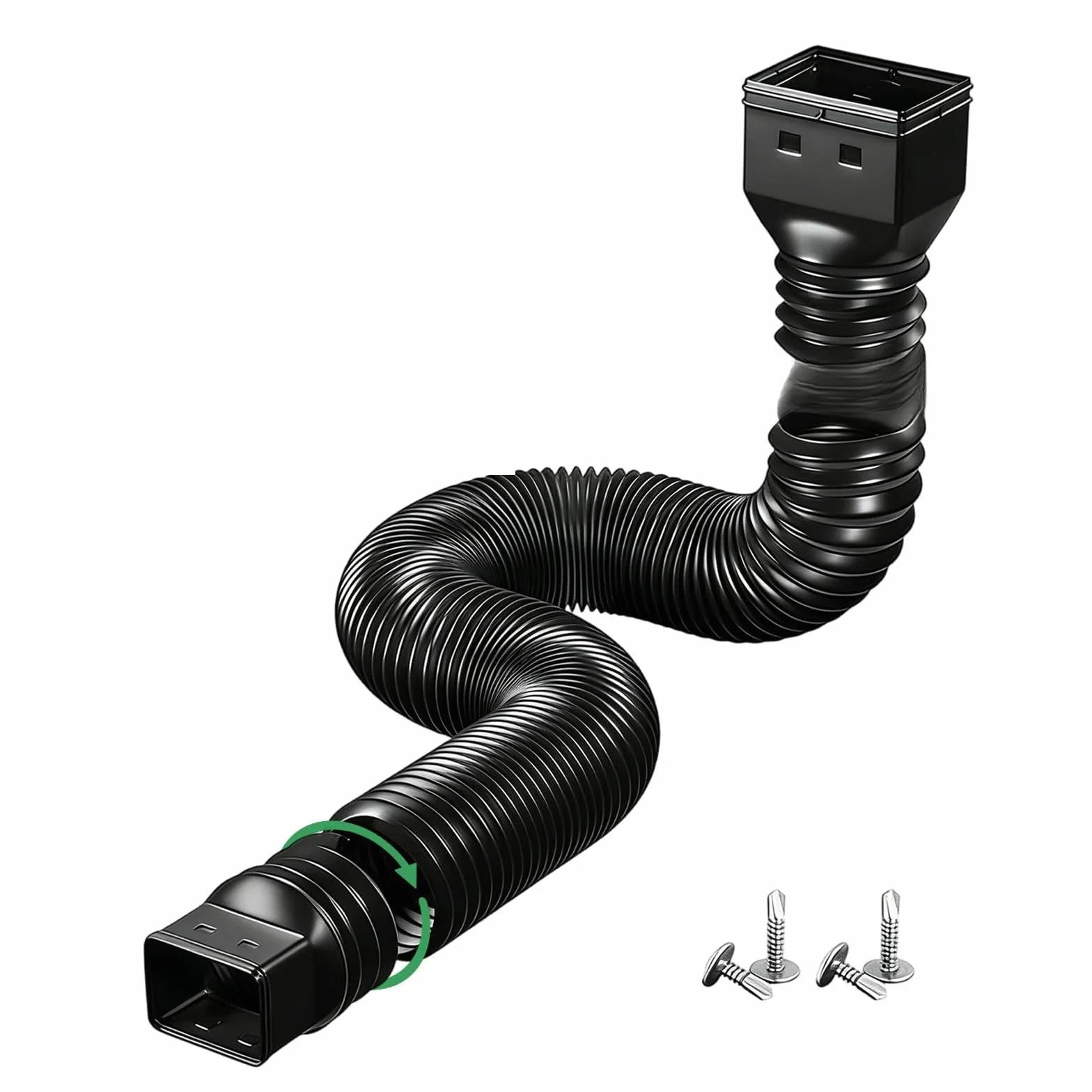 Prolunga Flessibile per Pluviali (50-150cm) per Tubi 80/100mm, Resistente UV e gelo, Protezione Fondamenta da Danni acqua (Nero)