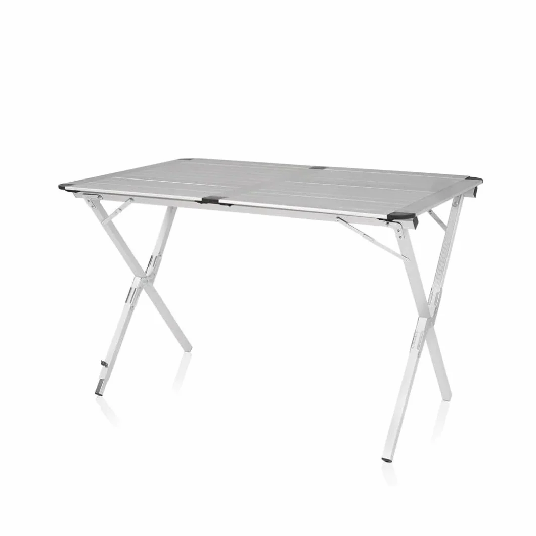 BERARDI B.INTERIORS Tavolo da Campeggio Pieghevole in Alluminio, 110x70 cm, Altezza Regolabile, 4 Persone
